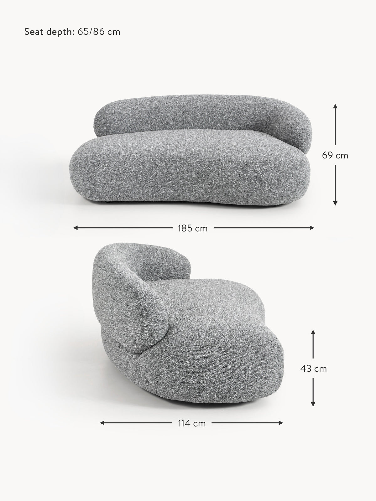 Alba Bouclé Sofa (2-seater)