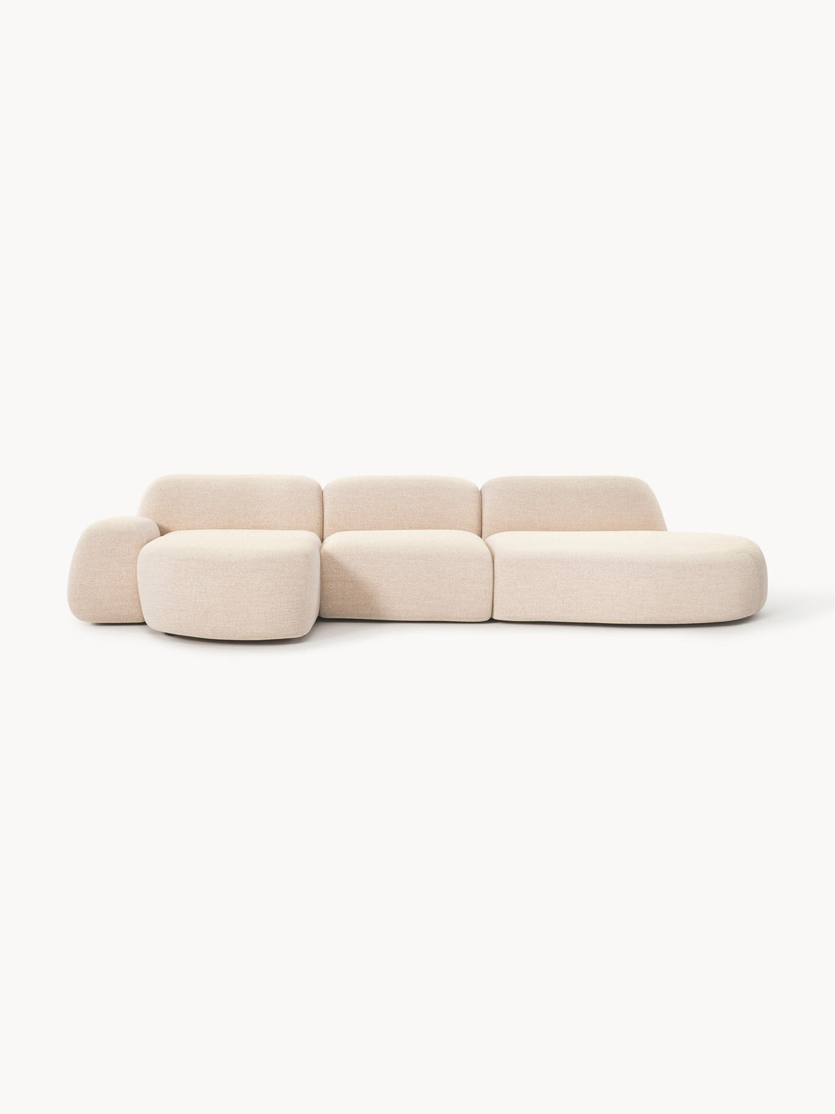 Gallery image 1 - Modular Bouclé Corner Sofa Wolke (4-seater) with Chaise End