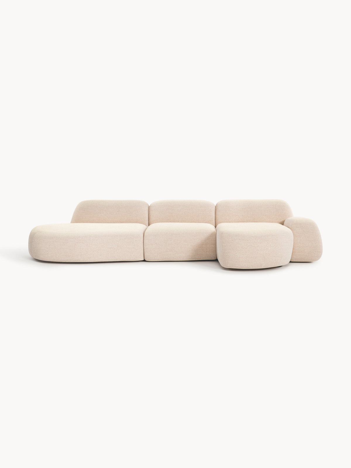 Wolke Modular Bouclé Corner Sofa (4-seater) with Chaise End