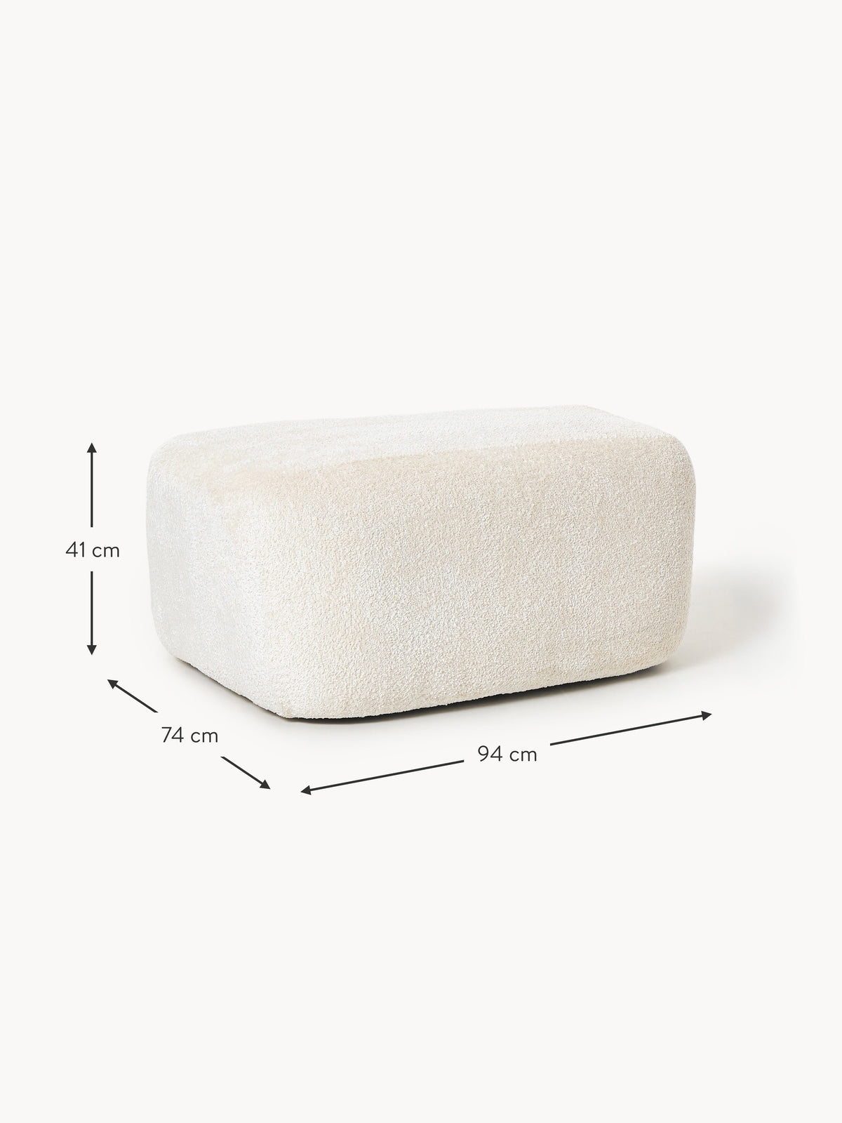 Wolke Large Teddy Bouclé Ottoman