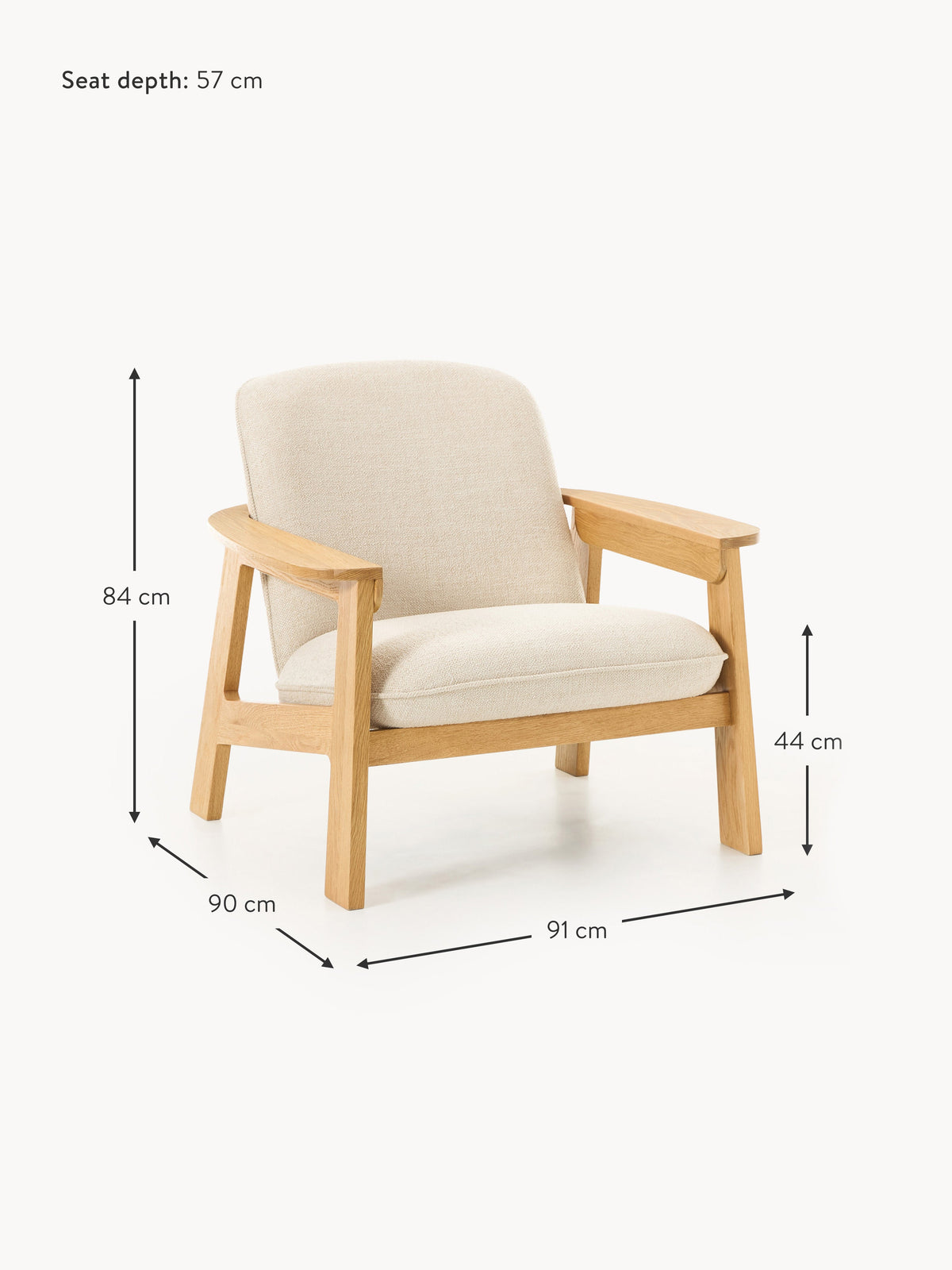 Steve Oak Wood Lounge Armchair