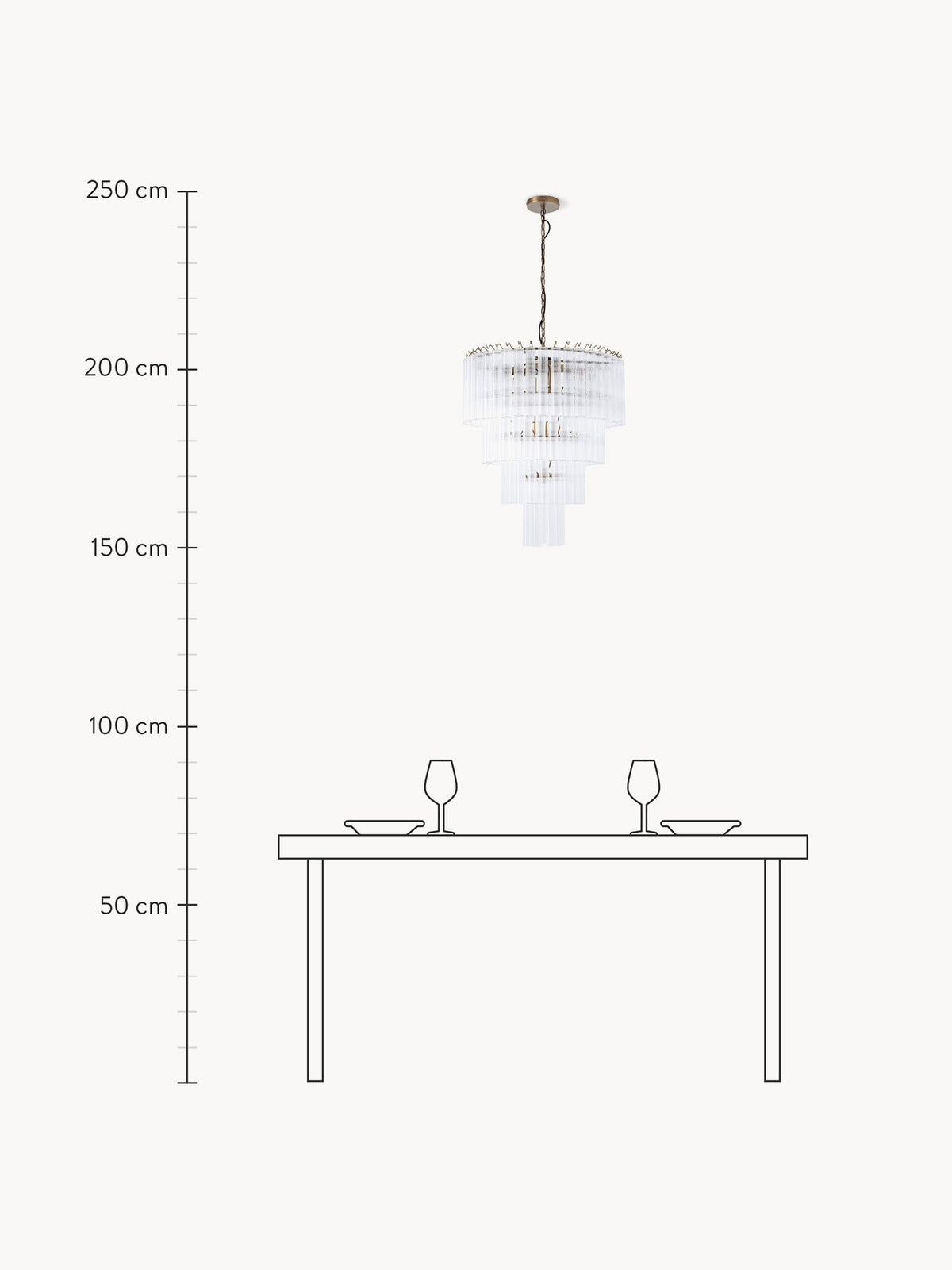 Janae Large Glass Chandelier