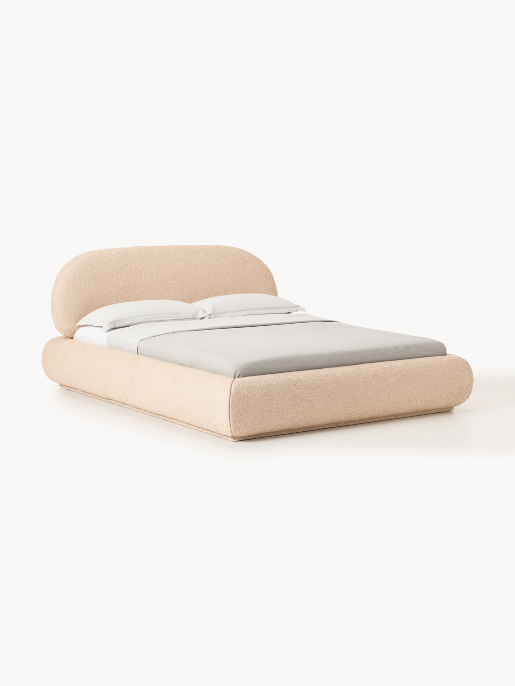 Alba Upholstered Bouclé Bed with Storage