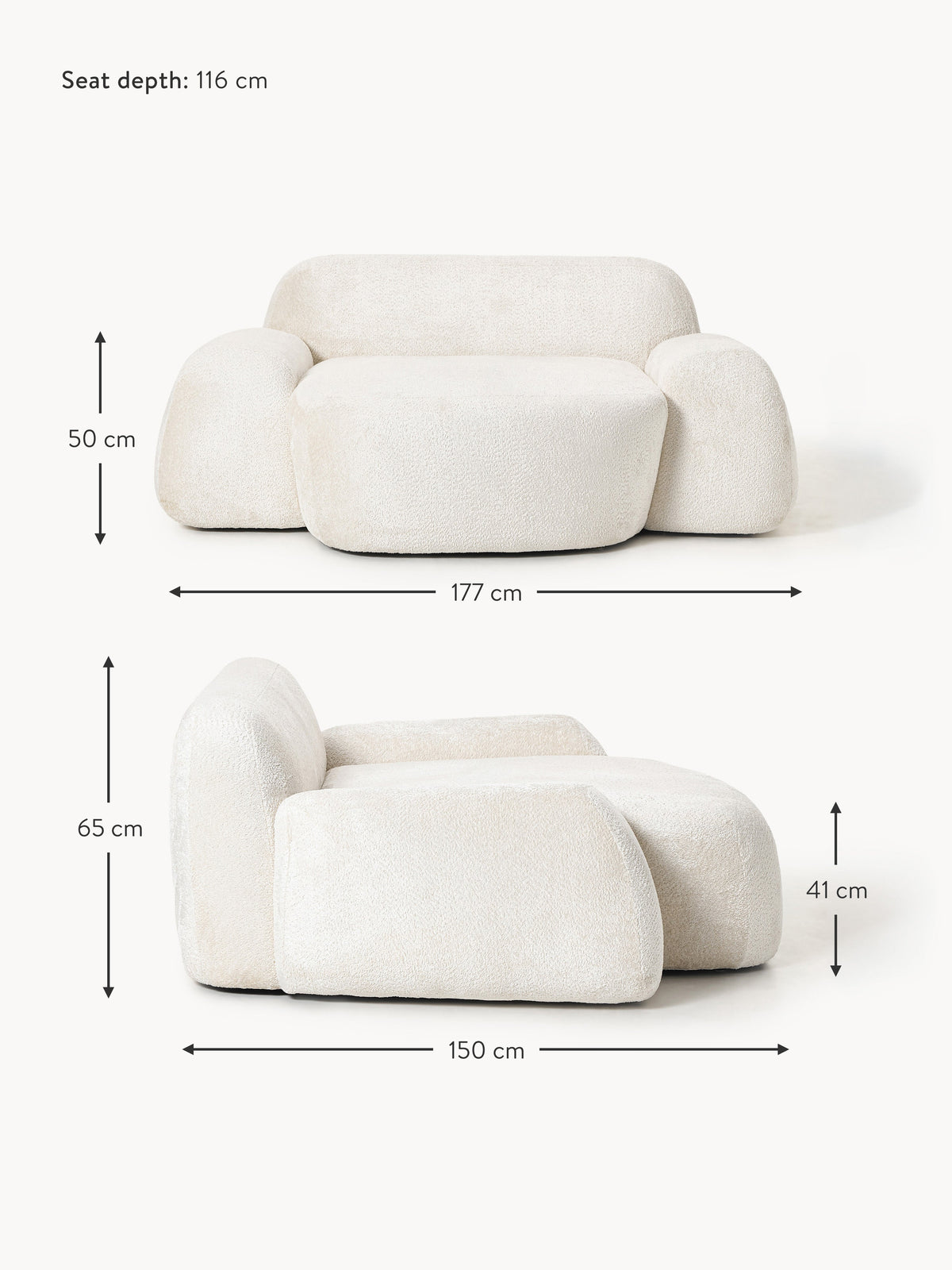 Wolke XL Teddy Bouclé Lounge Chair