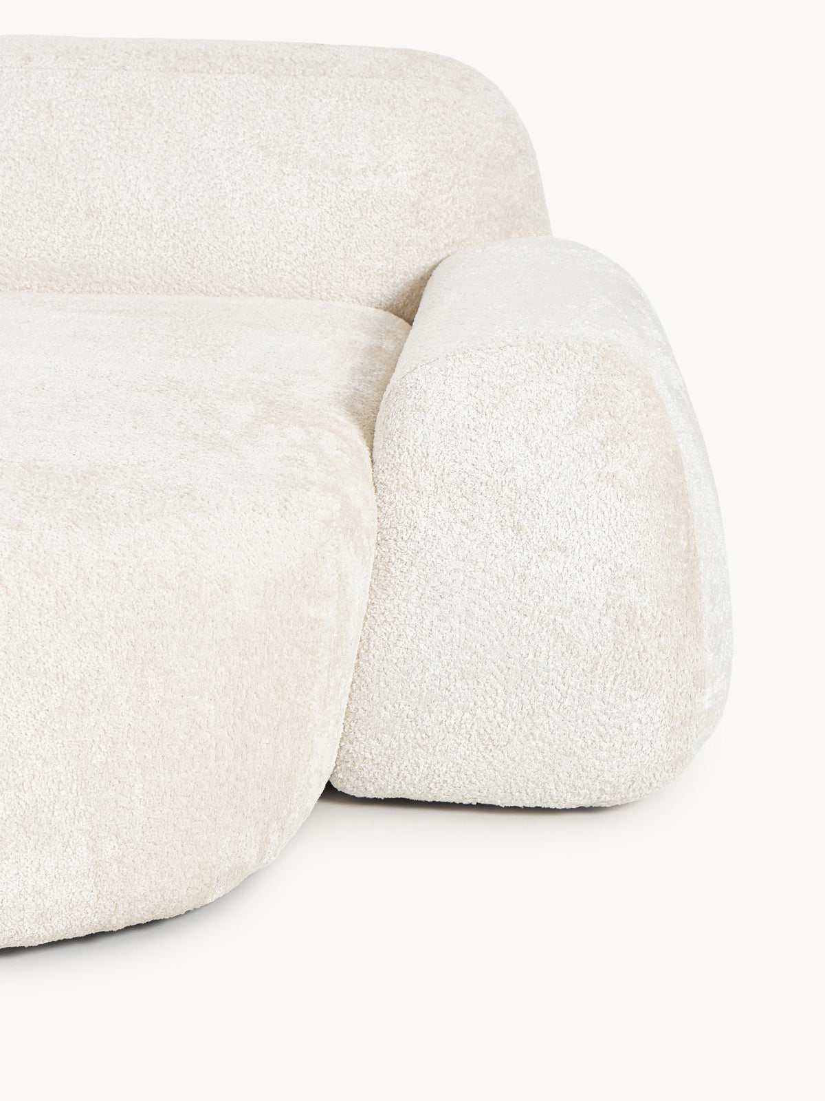Wolke Modular Teddy Bouclé Corner Sofa (4-seater) with Chaise End