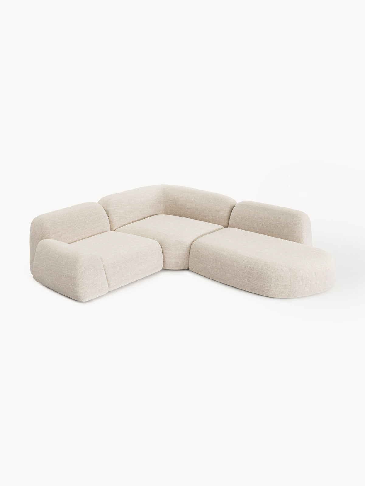 Wolke Modular Bouclé Corner Sofa (4-seater) with Chaise End