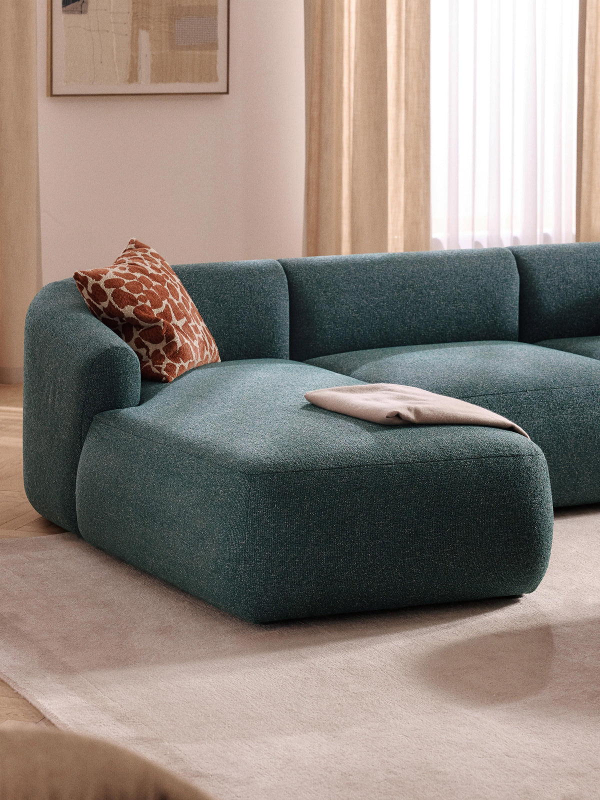 Sofia Modular Bouclé Corner Sofa (4-seater)