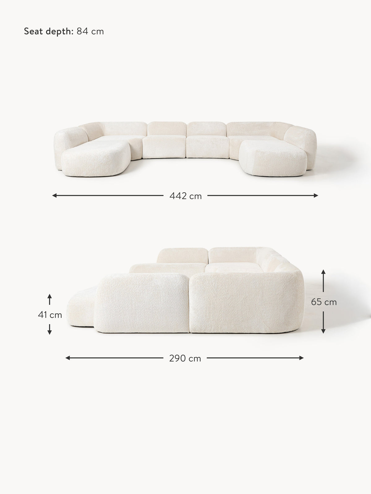 Wolke XL Modular Teddy Bouclé Sofa