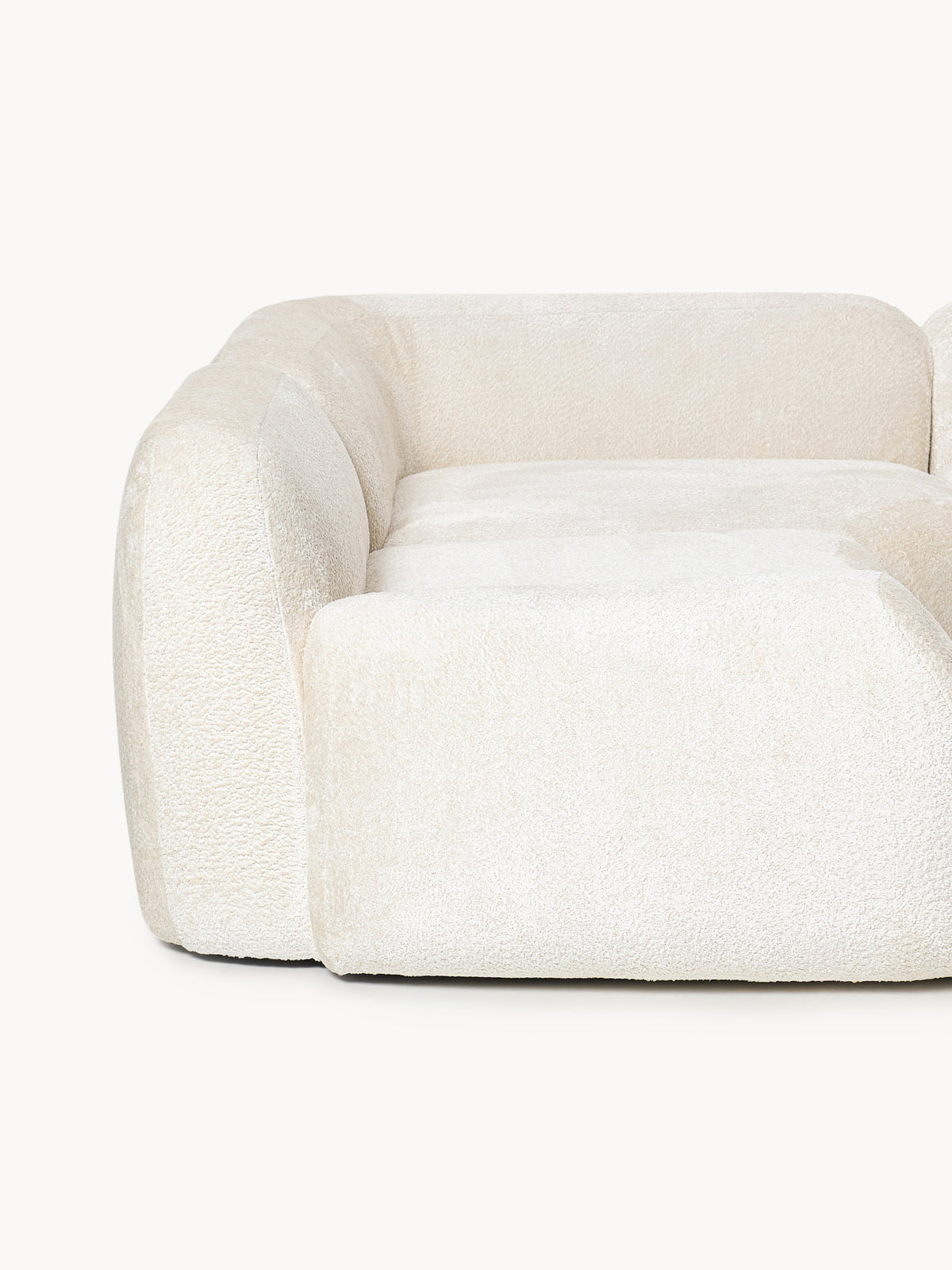 Wolke XL Modular Teddy Bouclé Corner Sofa with Chaise End