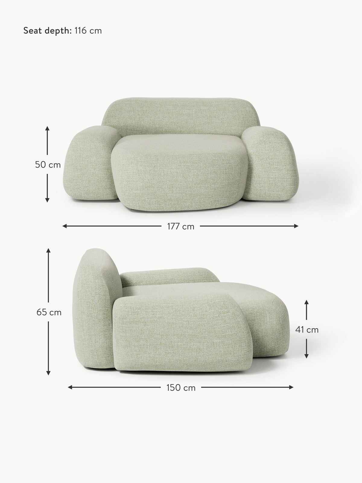 Wolke XL Bouclé Lounge Chair