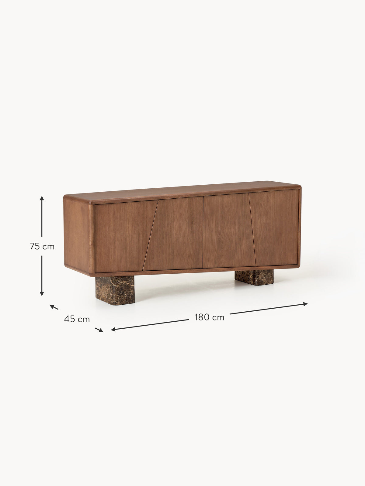 Tundra Wooden Sideboard with Emperador Marble Legs