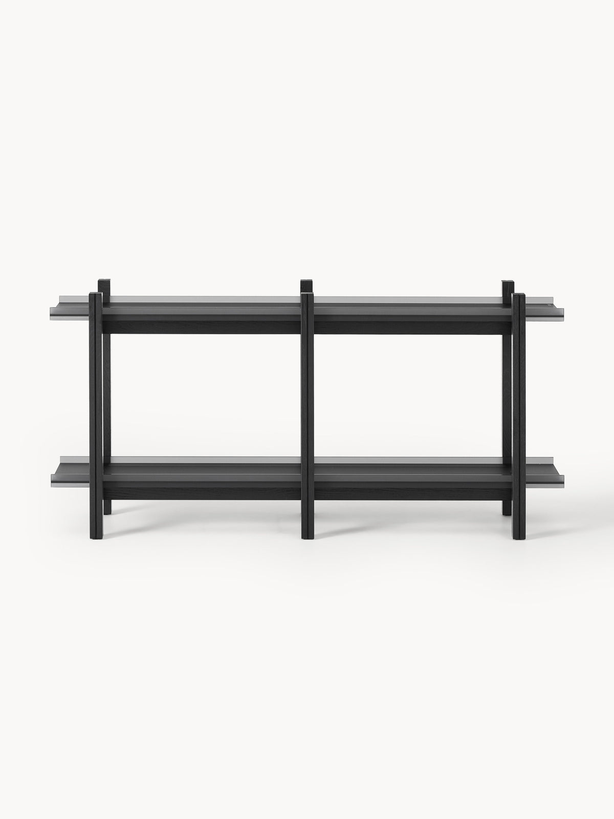 Alex Oak Shelving Unit with Glass Shelves