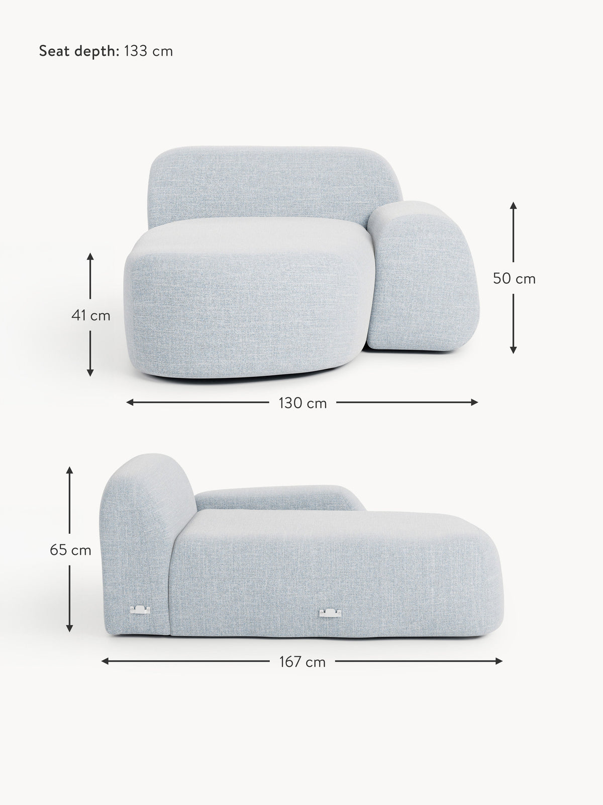Wolke Bouclé Chaise Corner Module