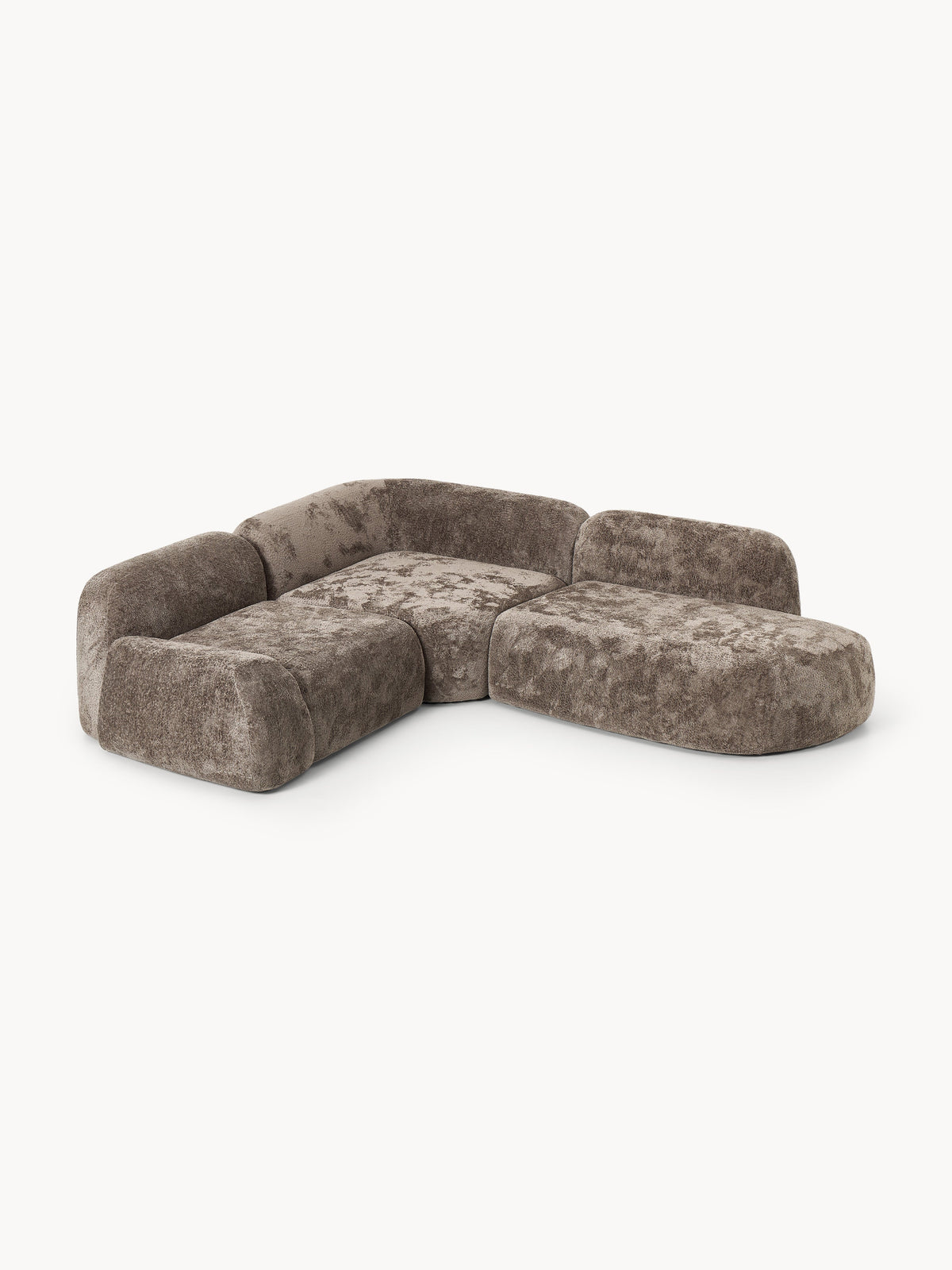 Wolke Modular Teddy Bouclé Corner Sofa (4-seater) with Chaise End
