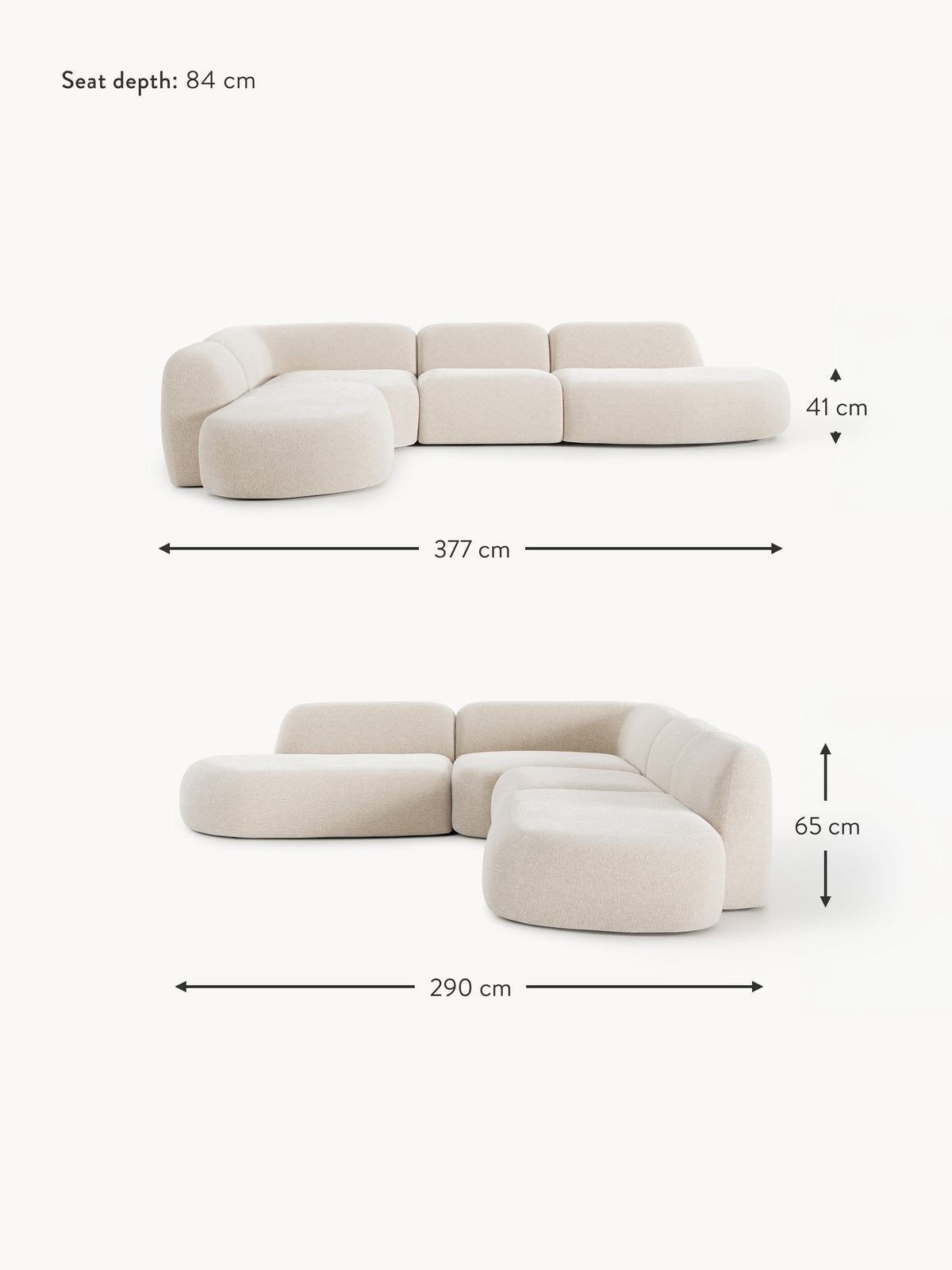 Wolke XL Modular Corner Sofa with Chaise Ends
