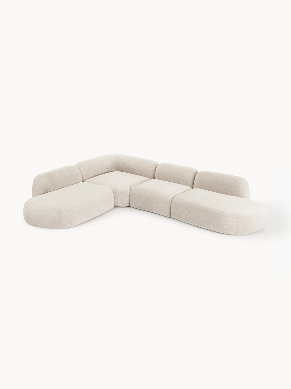 Wolke XL Modular Bouclé Corner Sofa with Chaise Ends