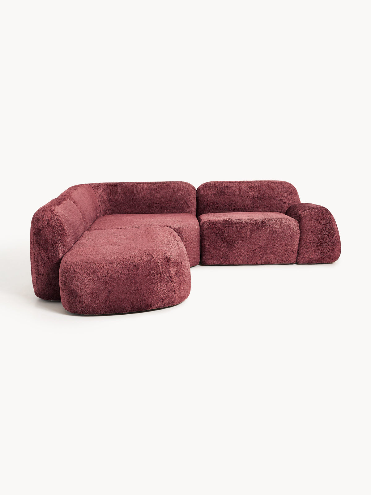 Wolke Modular Teddy Bouclé Corner Sofa (4-seater) with Chaise End