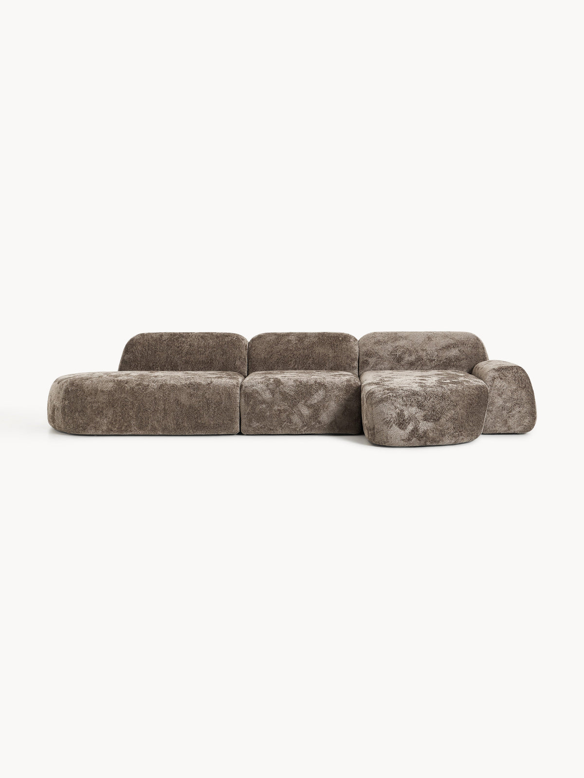 Gallery image 1 - Modular Teddy Bouclé Corner Sofa Wolke (4-seater) with Chaise End