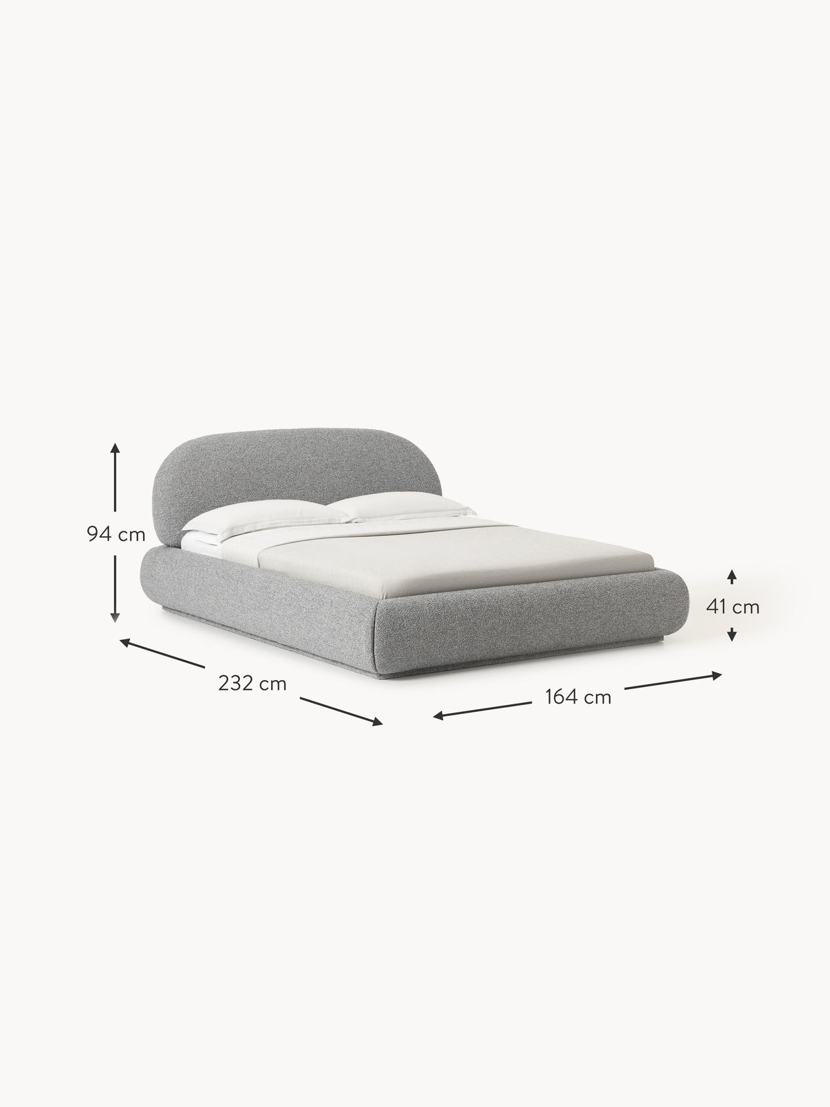 Alba Upholstered Bouclé Bed with Storage