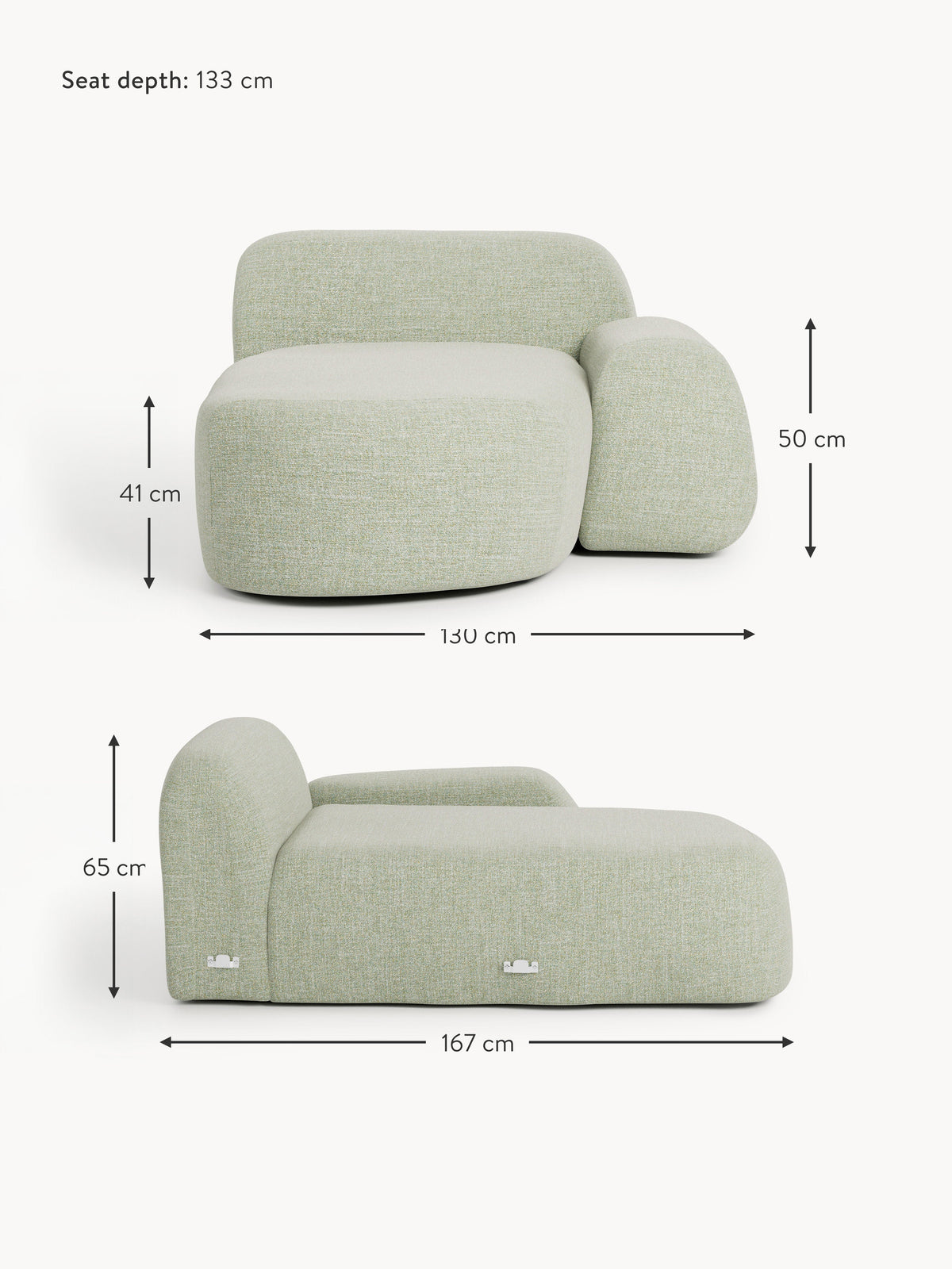 Wolke Bouclé Chaise Corner Module