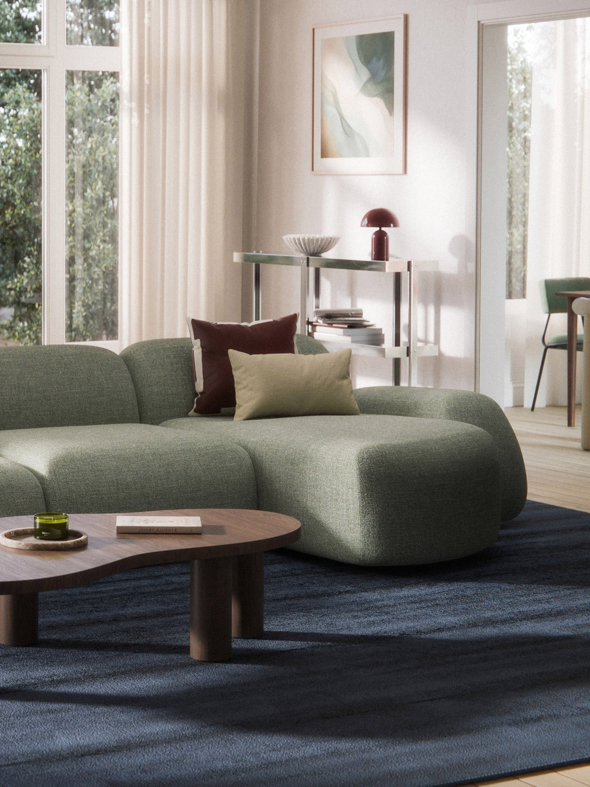 Wolke Bouclé Chaise Corner Module