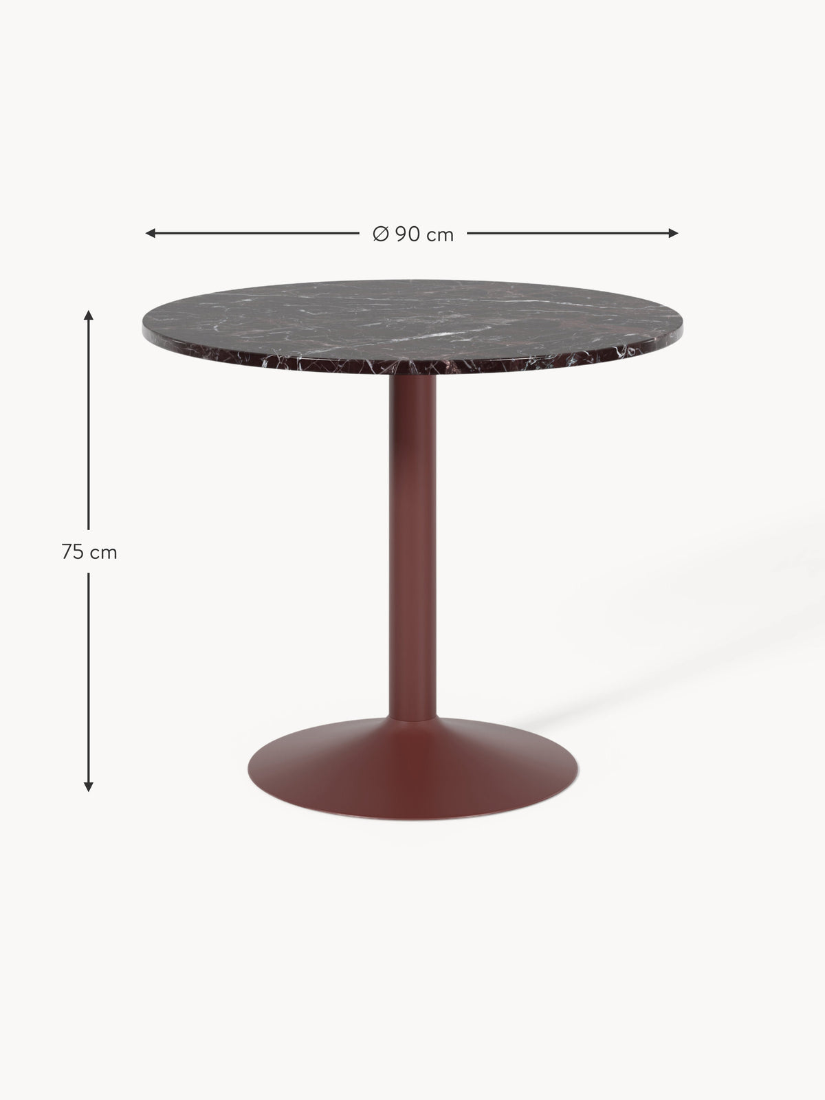 Miley Round Marble Dining Table, Ø 90 cm