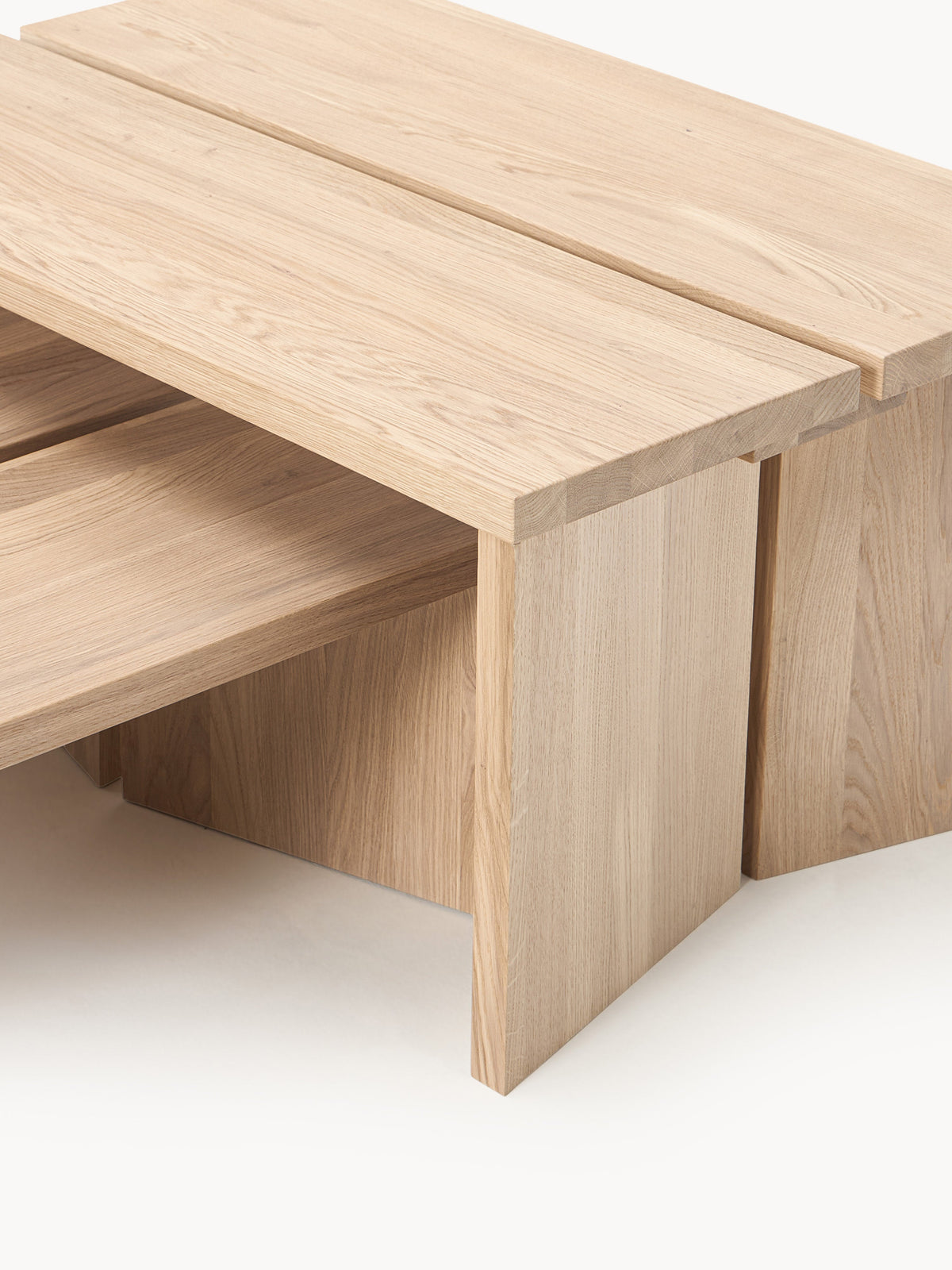 Amad Oak Wood Coffee Tables, Set of 2