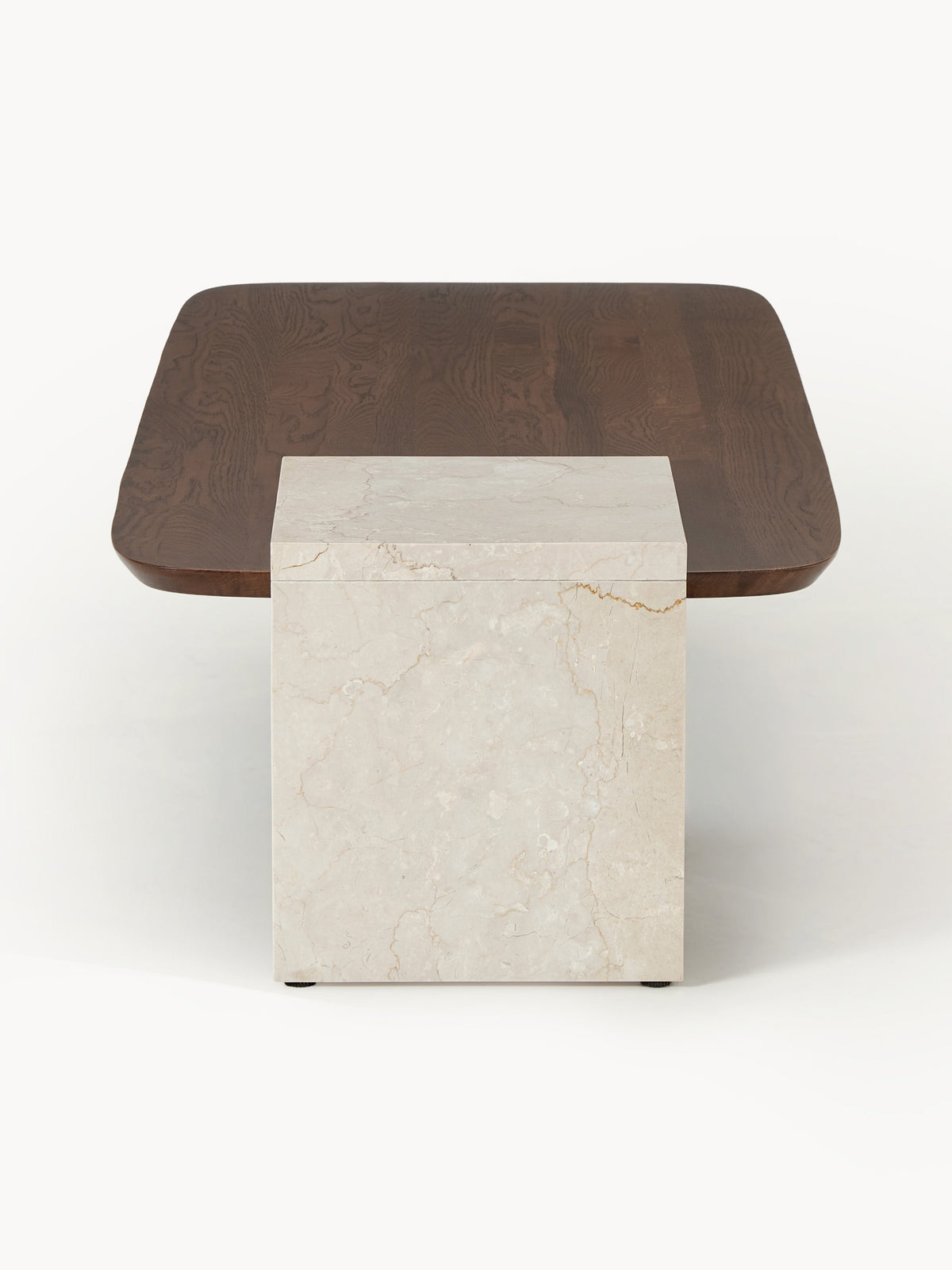 Naida Oak Wood and Marble Coffee Table