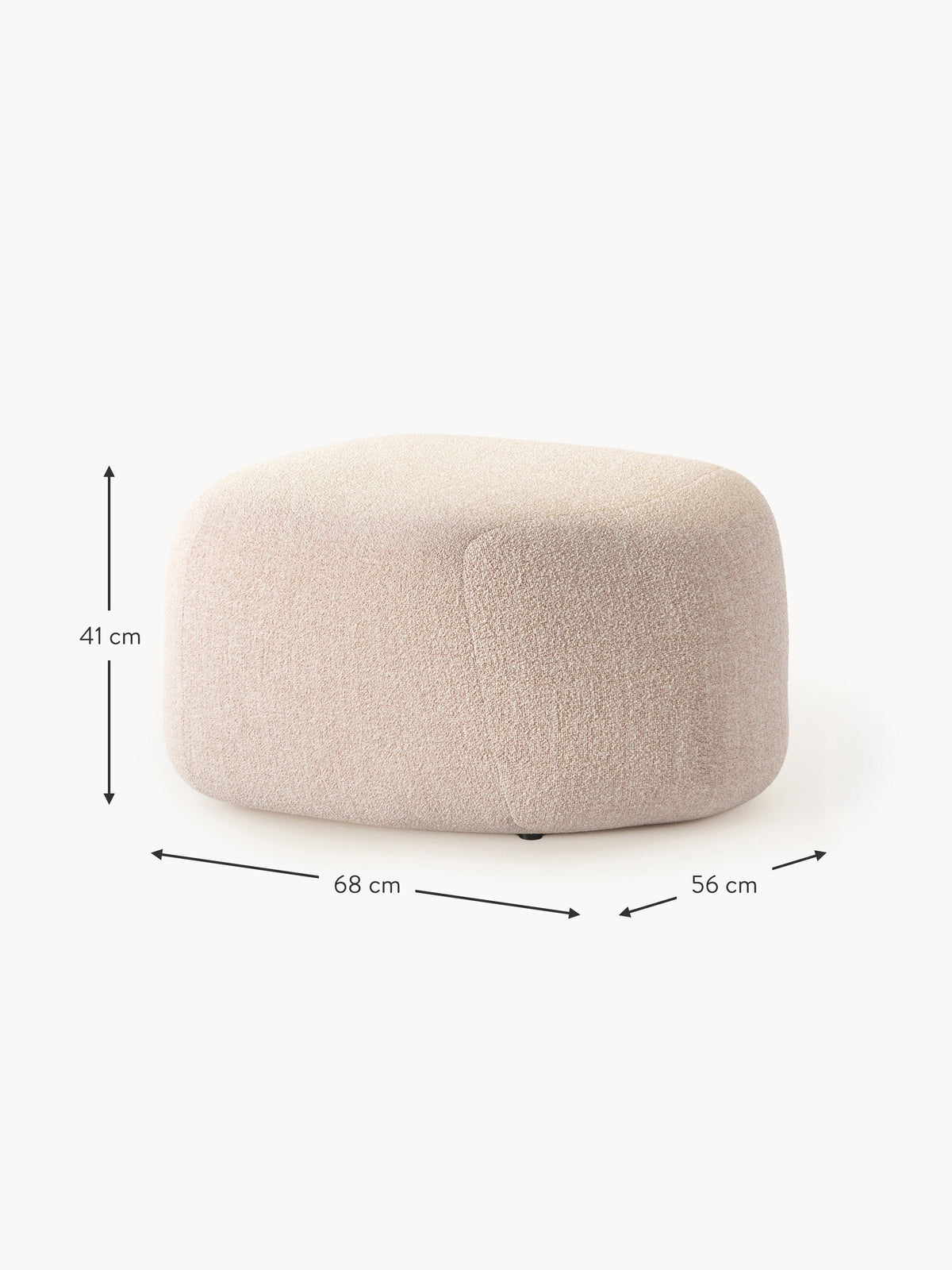 Wolke Oval Bouclé Ottoman