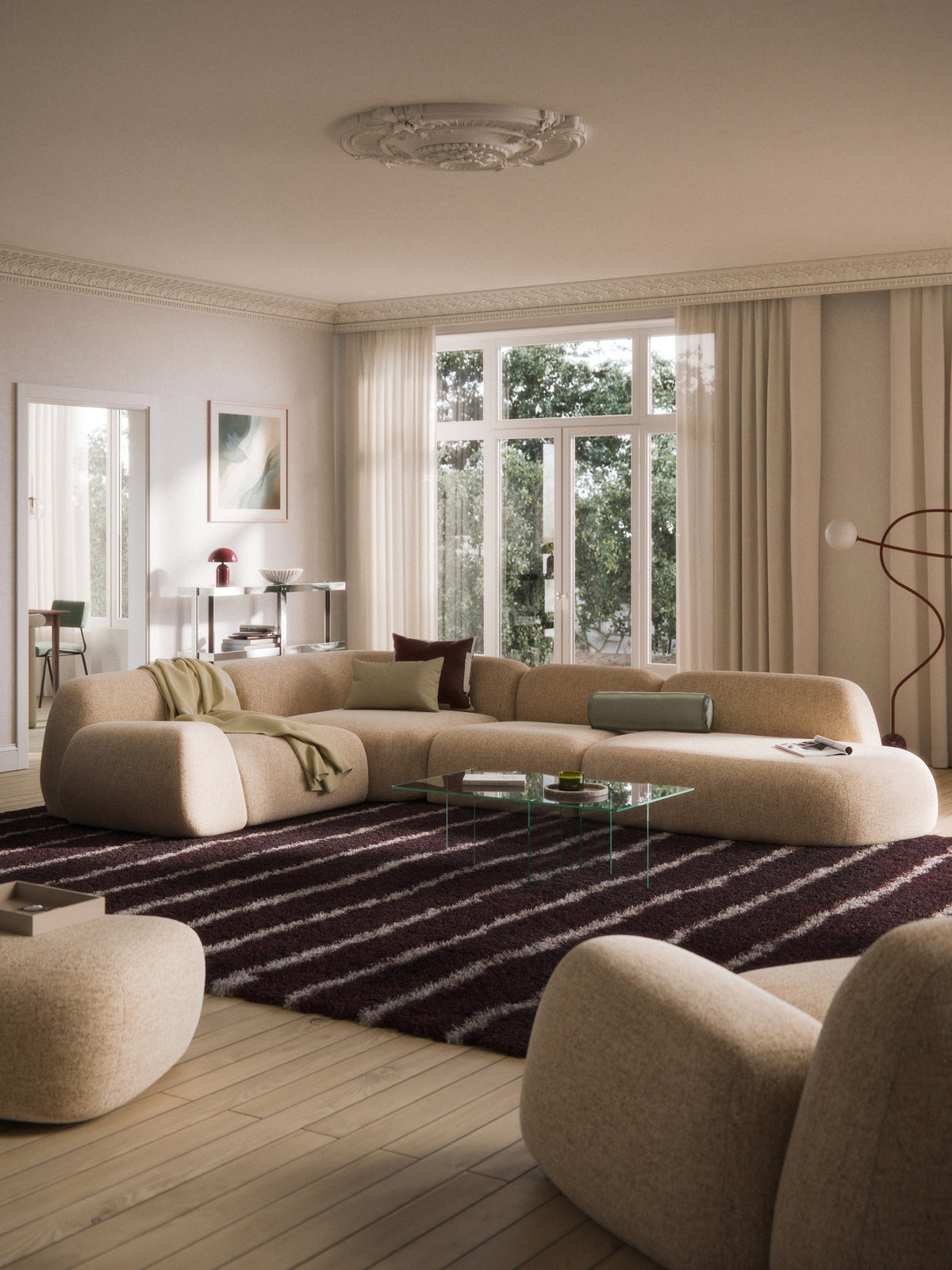 Wolke XL Modular Bouclé Corner Sofa with Chaise End
