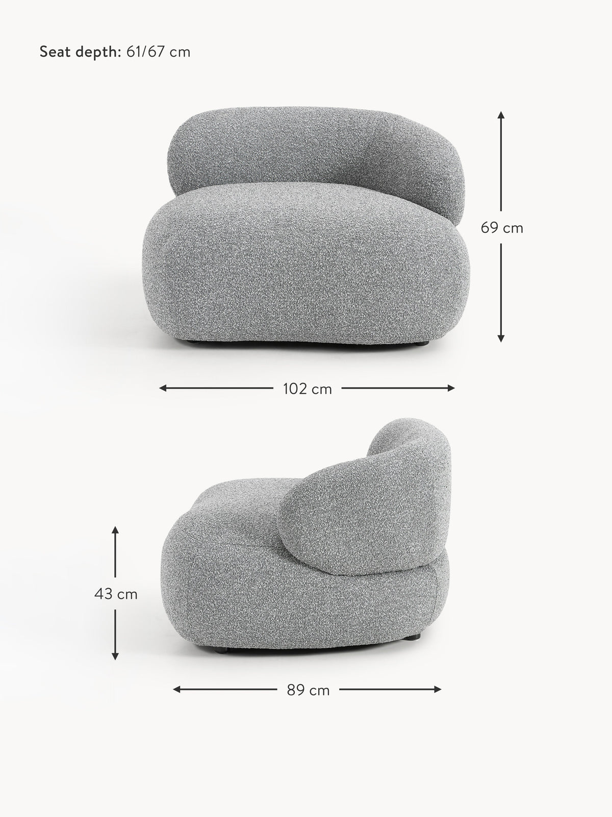 Alba Bouclé Lounge Armchair