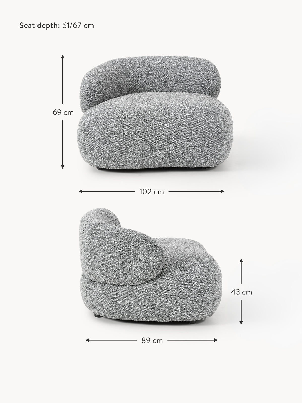 Alba Bouclé Lounge Armchair