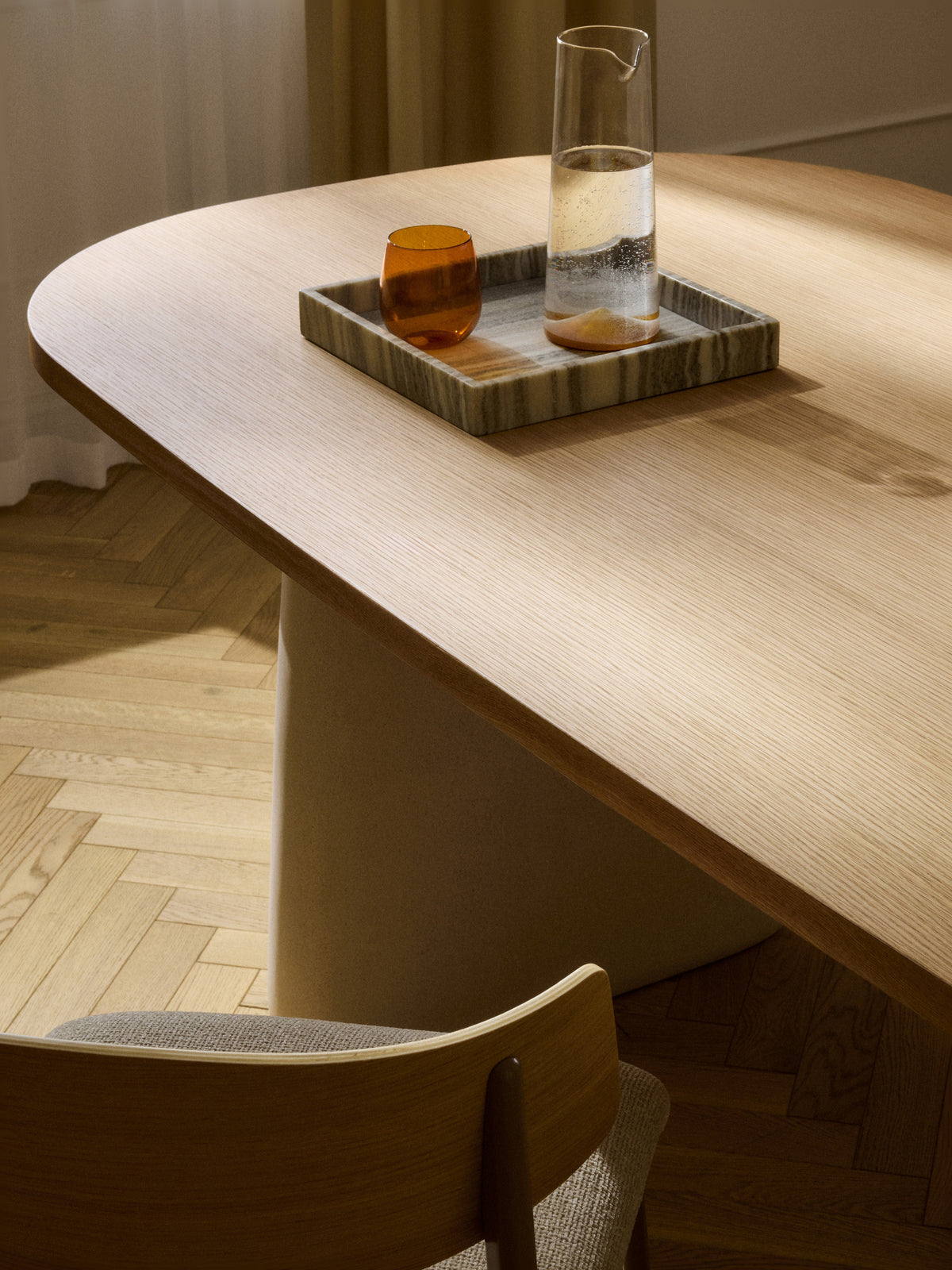 Dune Oval Oak Wood Dining Table, in various sizes