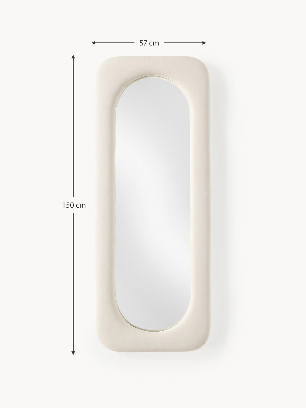 Zola Full-Length Wall Mirror with Velvet Frame