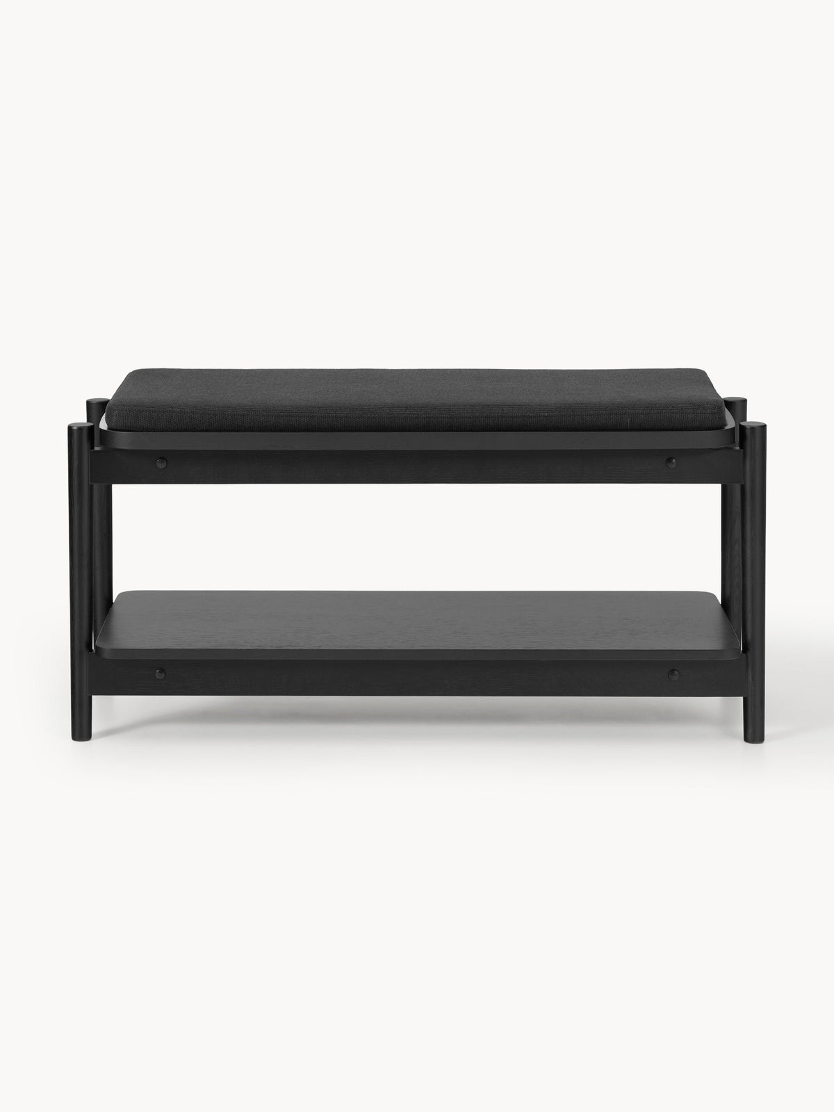 Libby Upholstered Wooden Bench with Shoe Rack