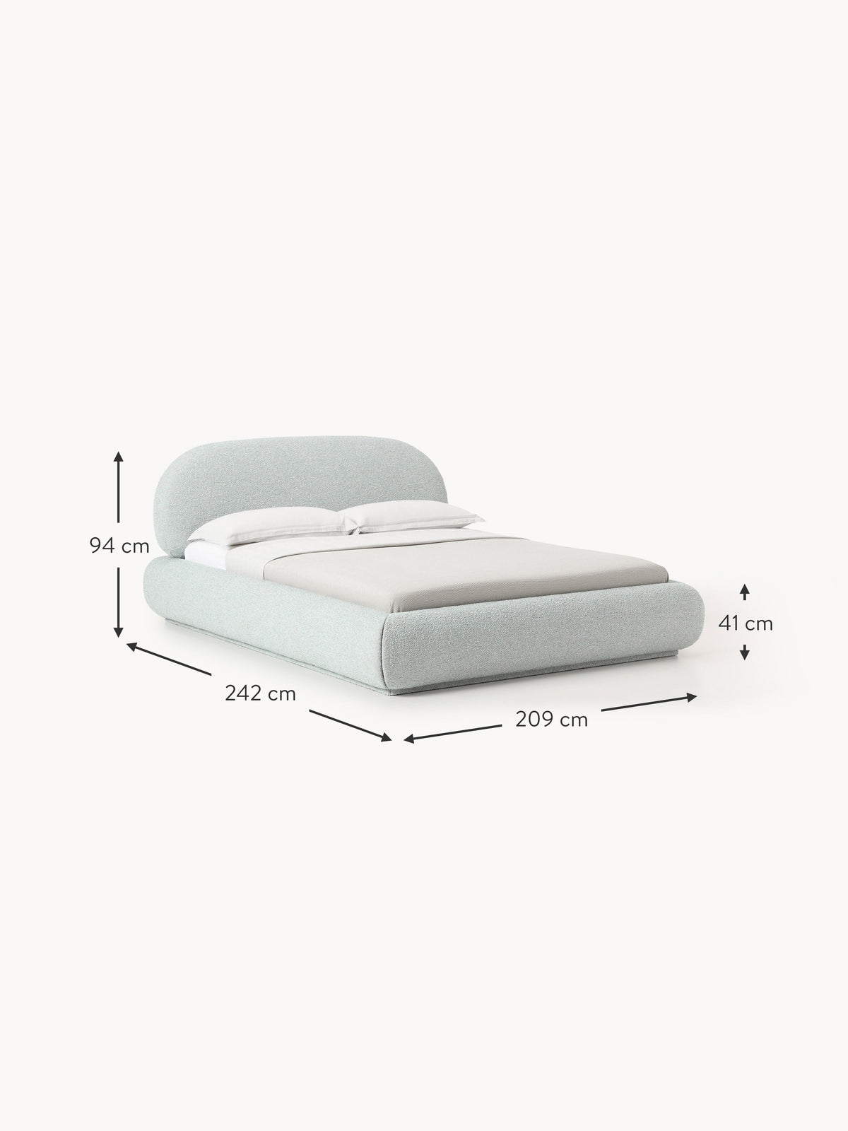 Alba Upholstered Bouclé Bed