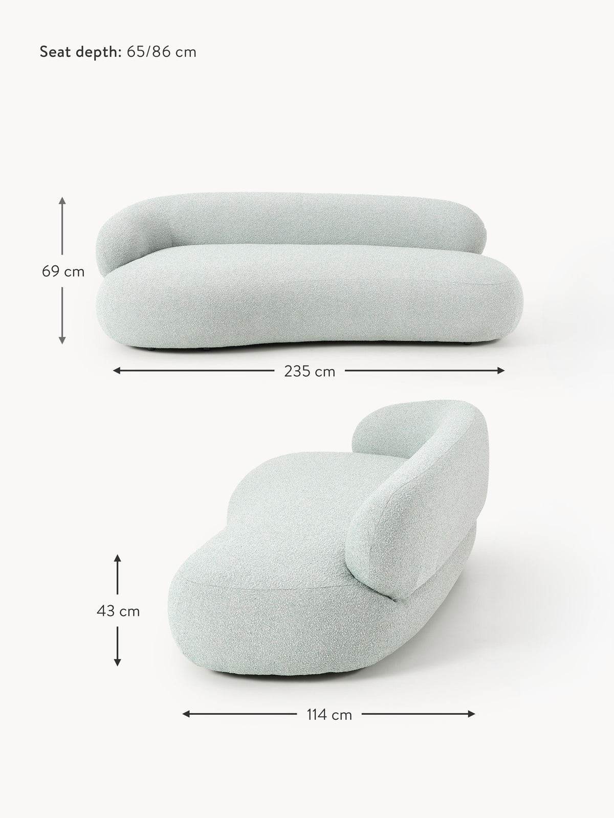 Alba Bouclé Sofa (3-seater)