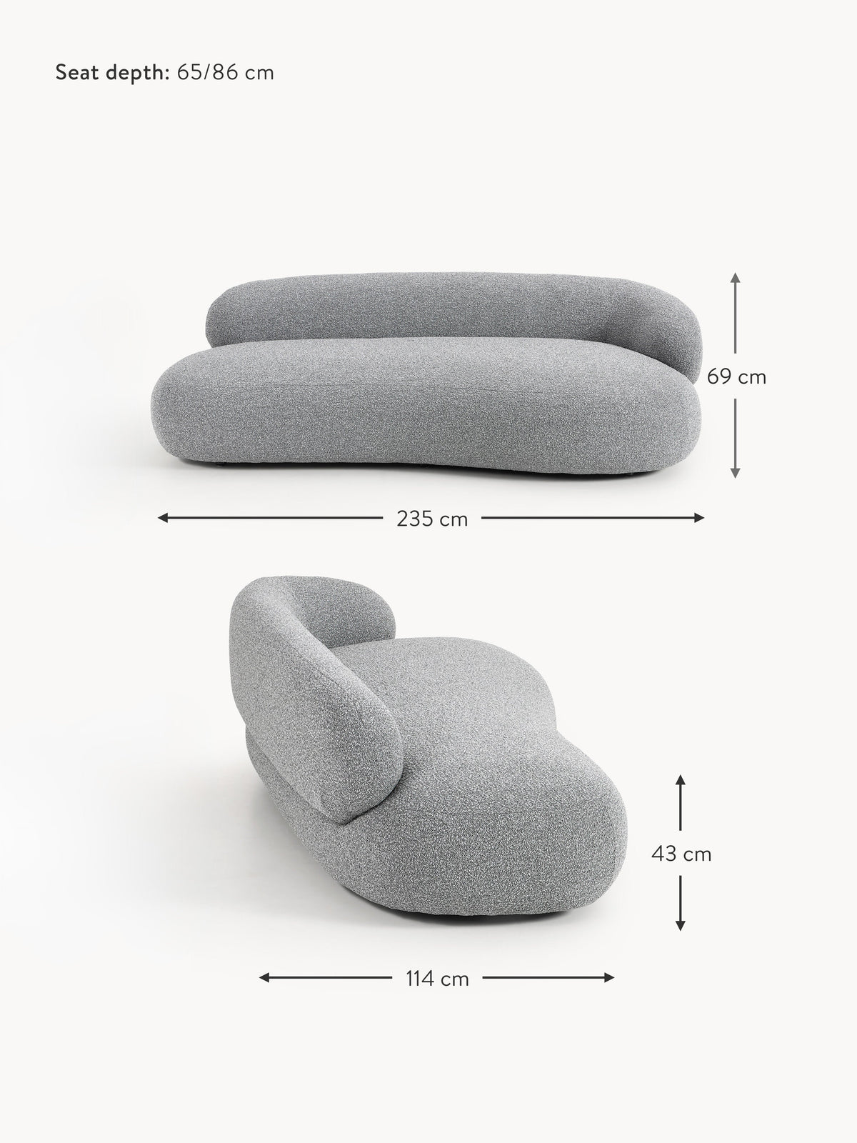 Alba Bouclé Sofa (3-seater)