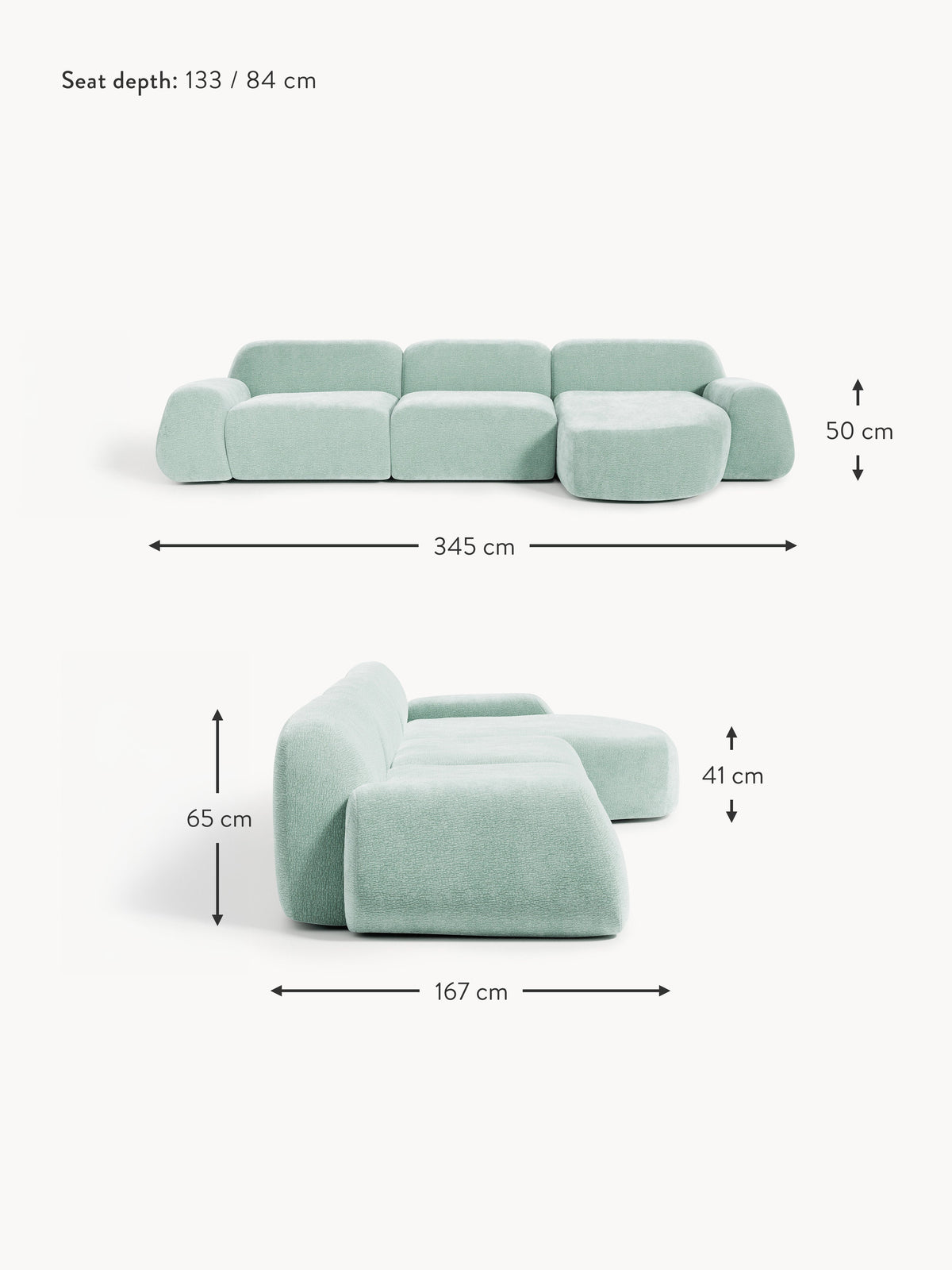Wolke Modular Teddy Corner Sofa (4-seater)
