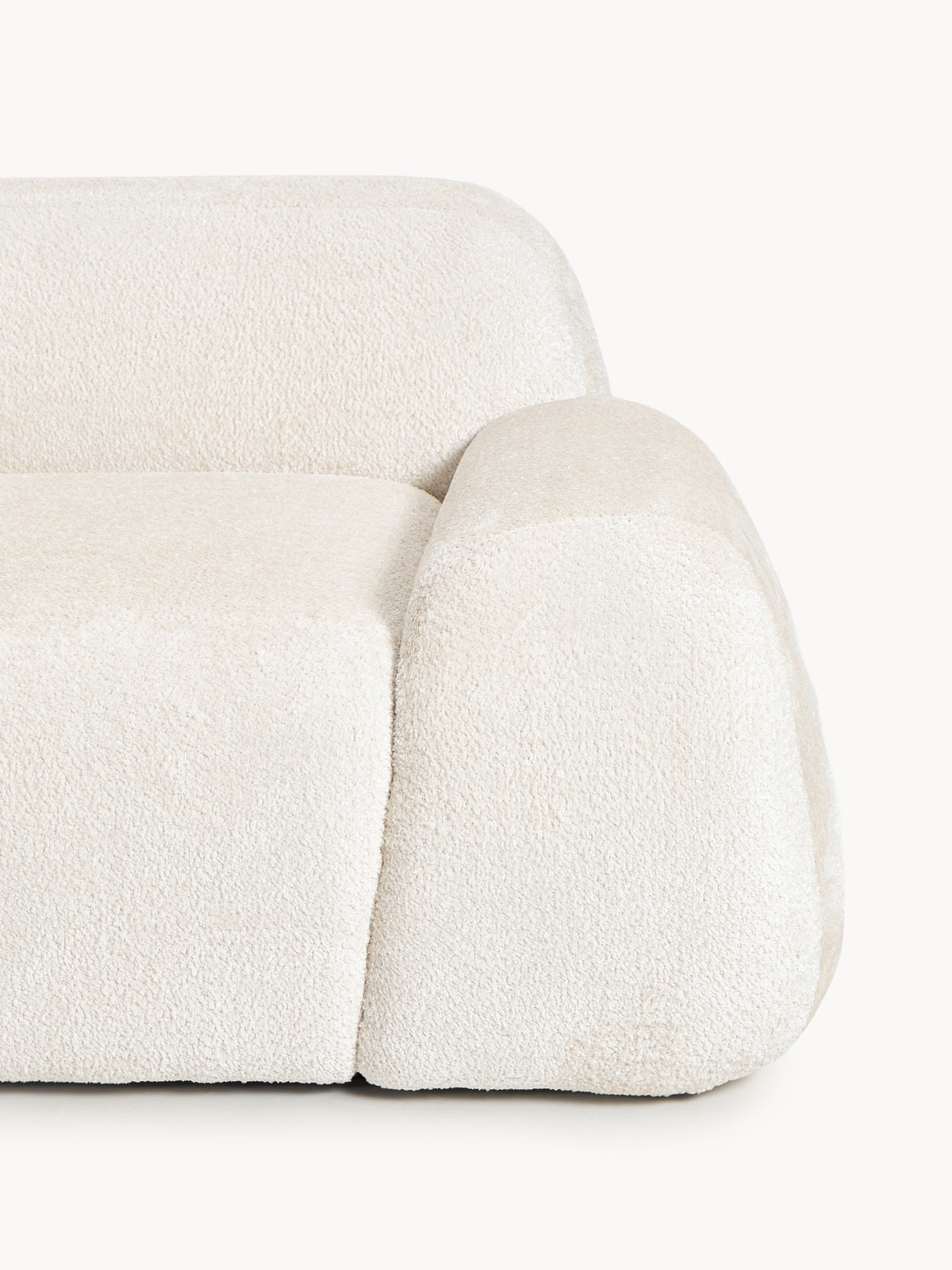 Wolke Modular Teddy Bouclé Corner Sofa (4-seater) with Chaise End