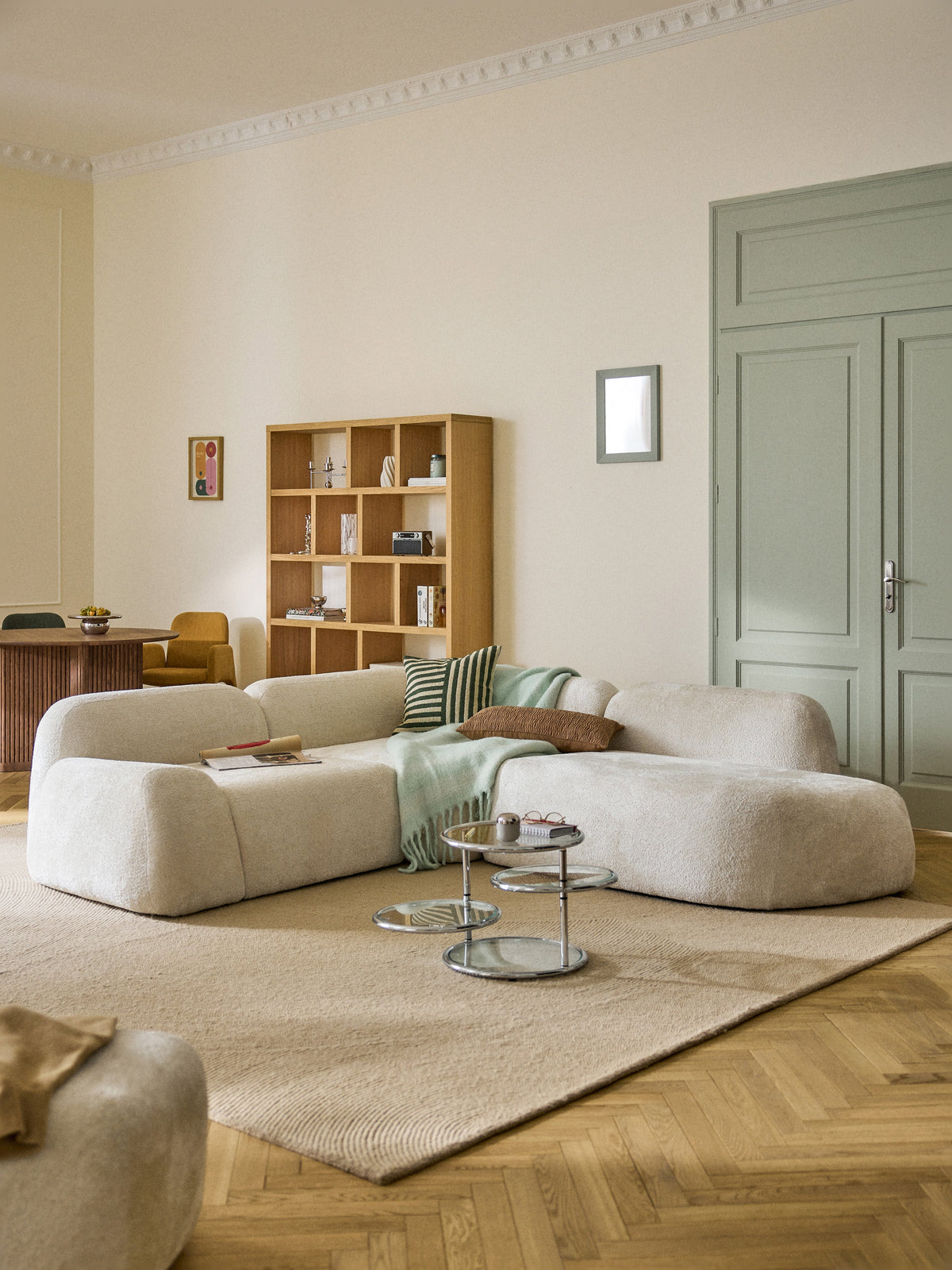 Wolke Modular Teddy Bouclé Corner Sofa (4-seater) with Chaise End