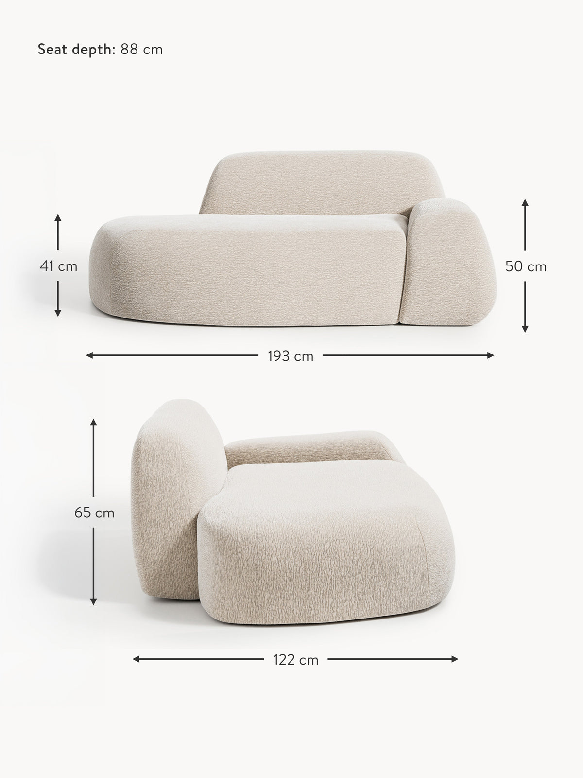 Wolke Sofa (2-seater) with Chaise End