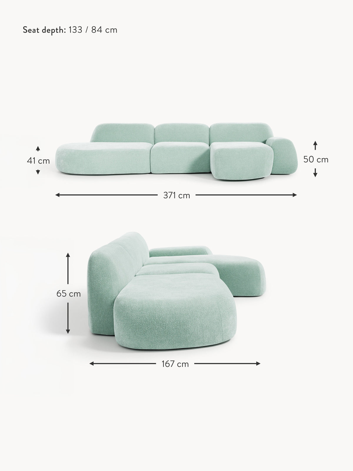 Wolke Modular Corner Sofa (4-seater) with Chaise End