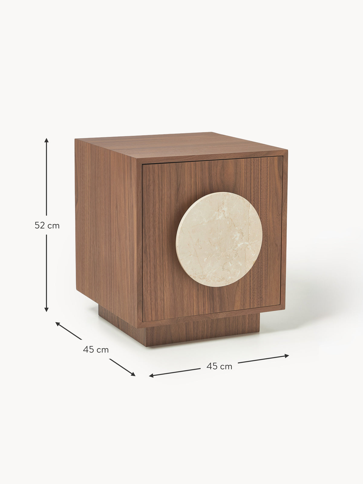 Holden Bedside Table with Travertine Handle