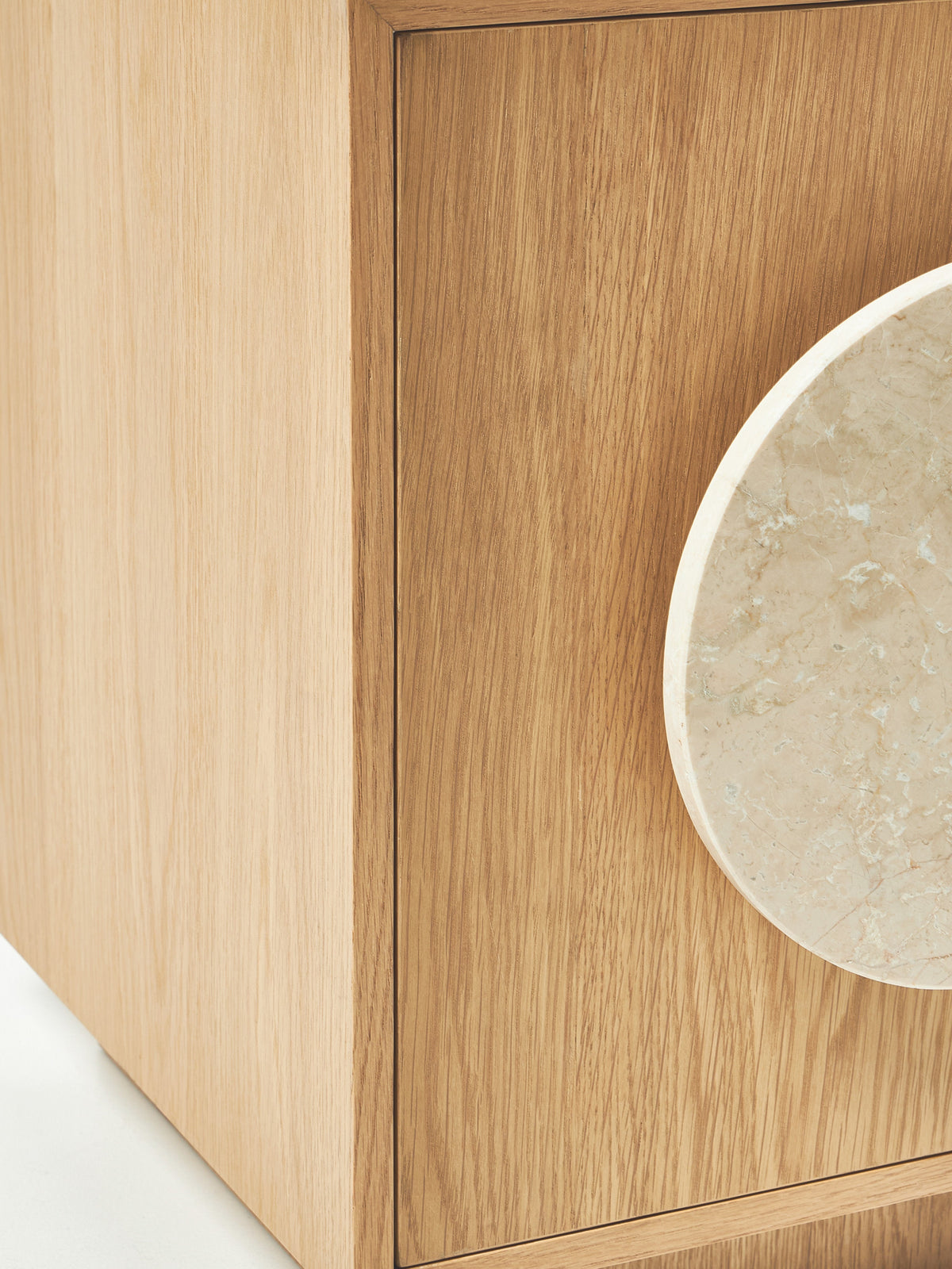 Holden Bedside Table with Travertine Handle