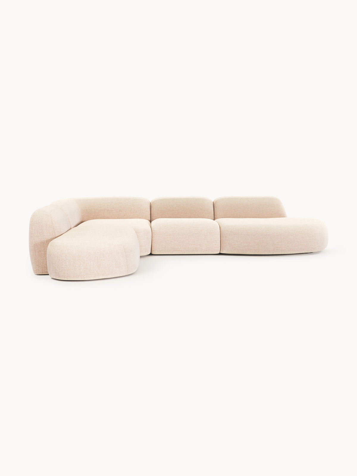 Gallery image 1 - XL Modular Bouclé Corner Sofa Wolke with Chaise Ends