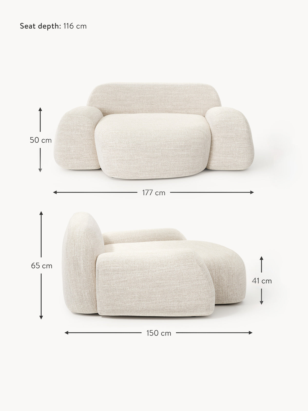 Wolke XL Bouclé Lounge Chair