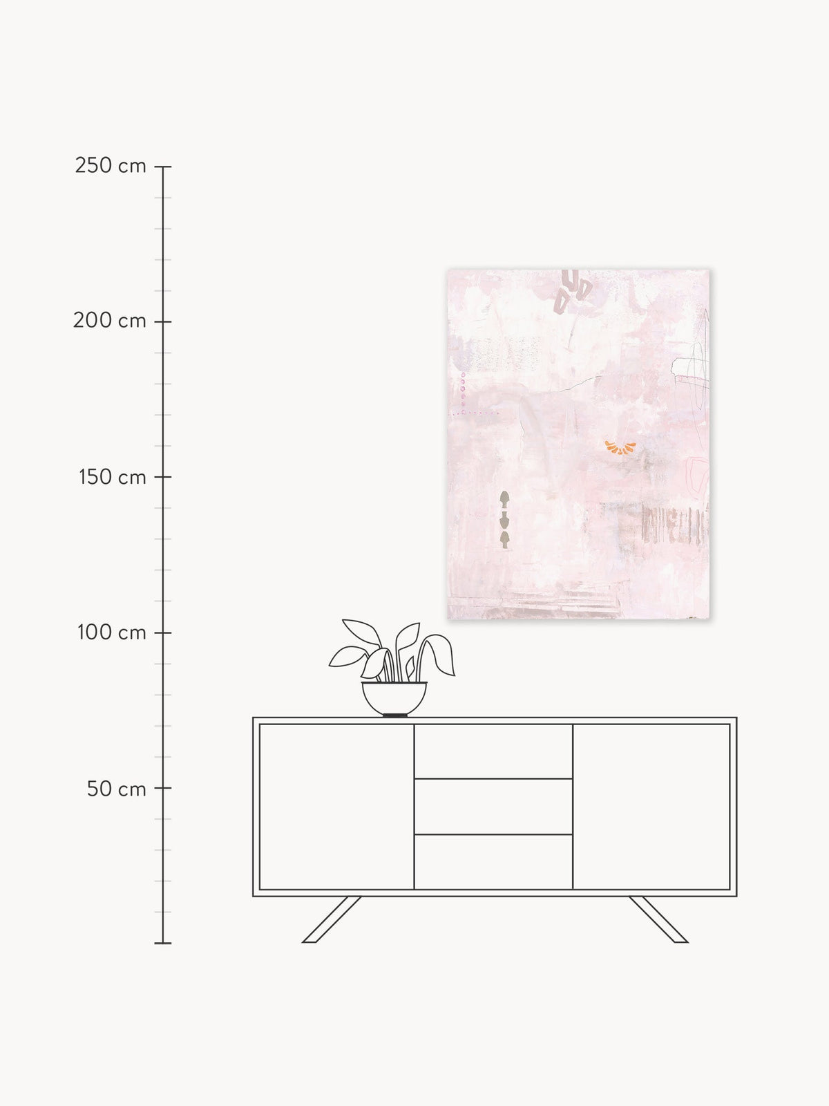 Petite Hand-Painted Canvas Art Pink