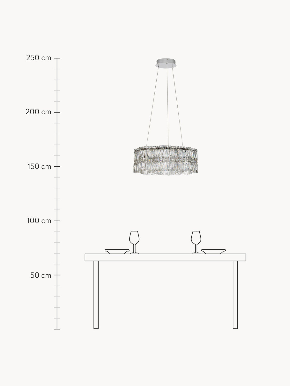 Nuvia Dimmable LED Crystal Glass Chandelier