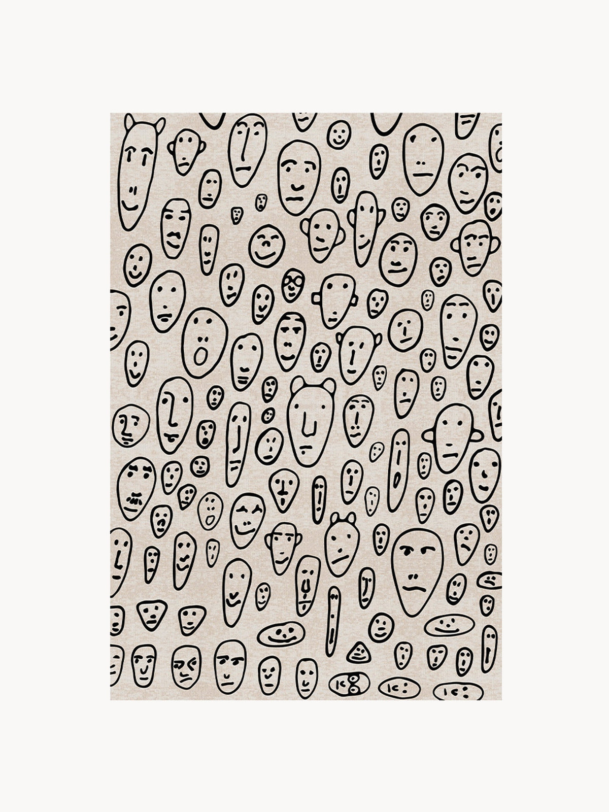 Gallery image 1 - Low-Pile Rug Floating Faces
